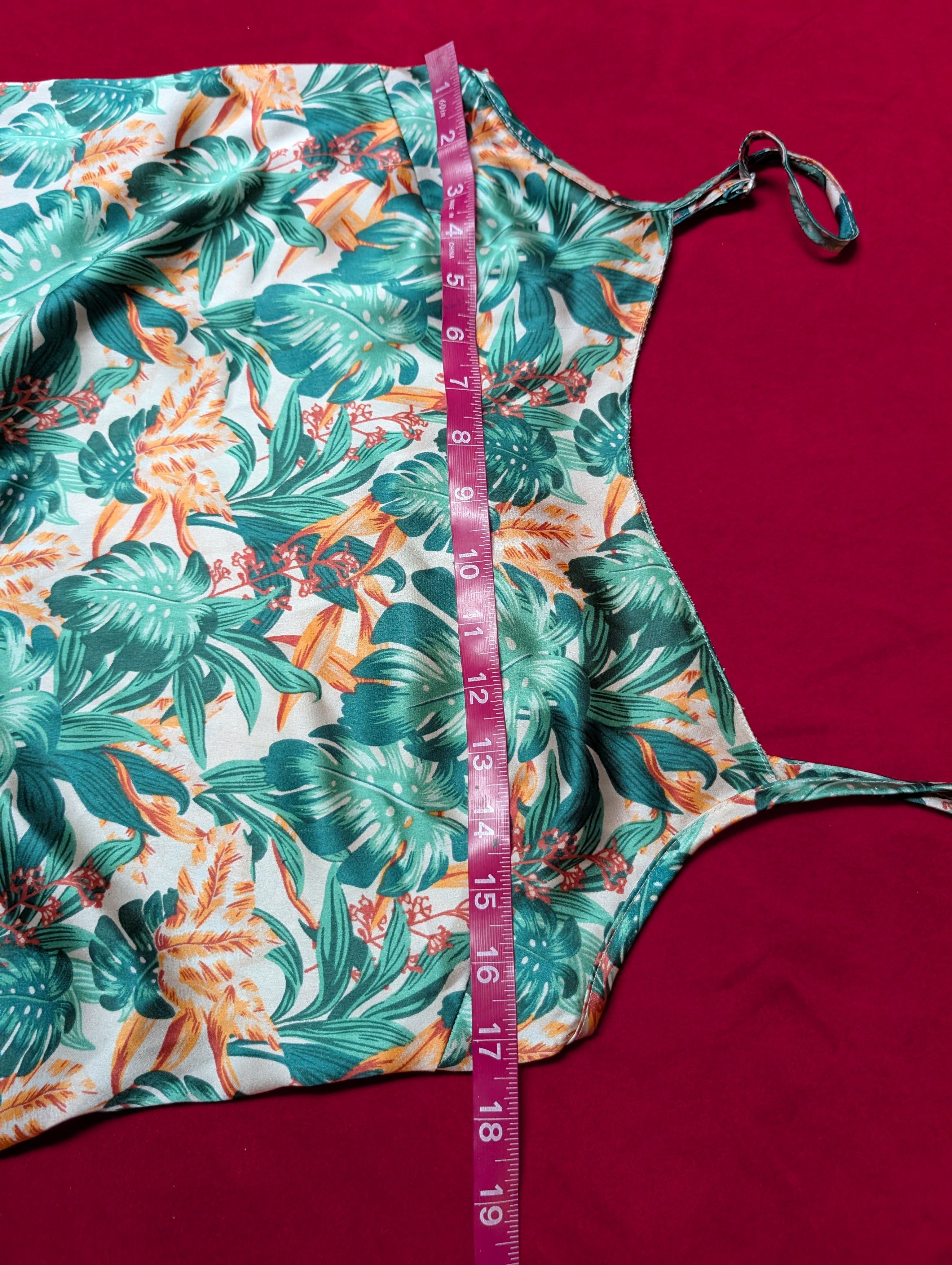 Tropical Monstera Camisole and Short Pajama Sleep Set in XS