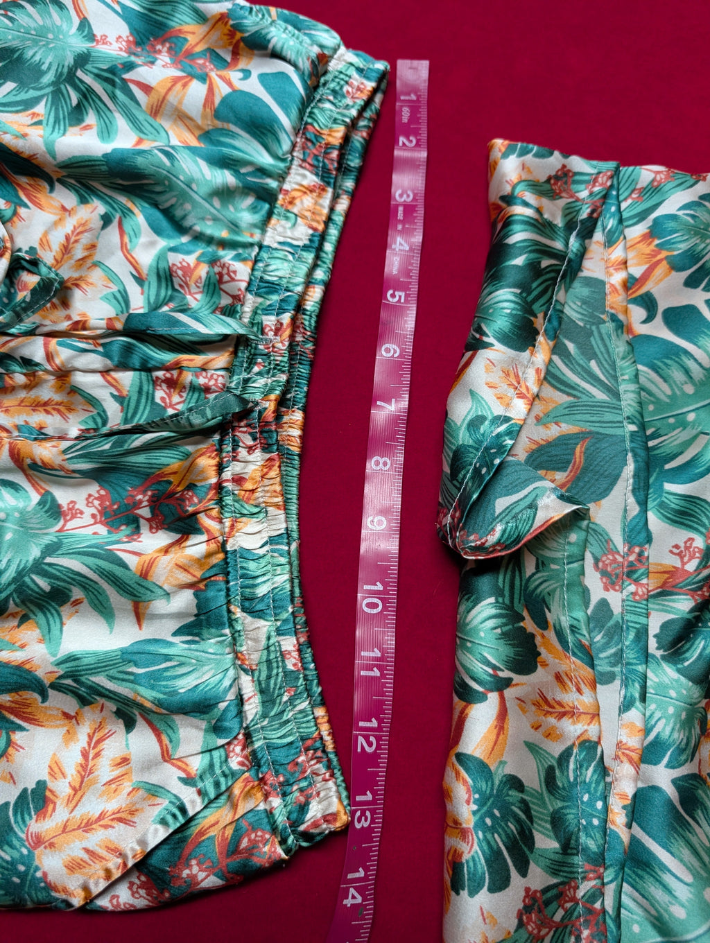Tropical Monstera Camisole and Short Pajama Sleep Set in XS