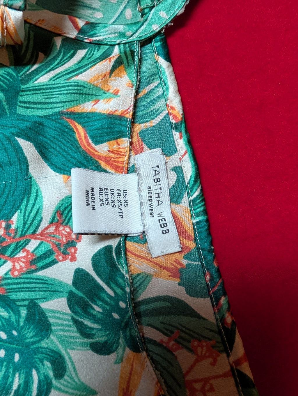 Tropical Monstera Camisole and Short Pajama Sleep Set in XS