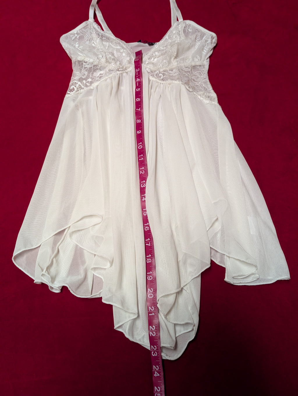 White Sheer Lace Babydoll Chemise size Medium