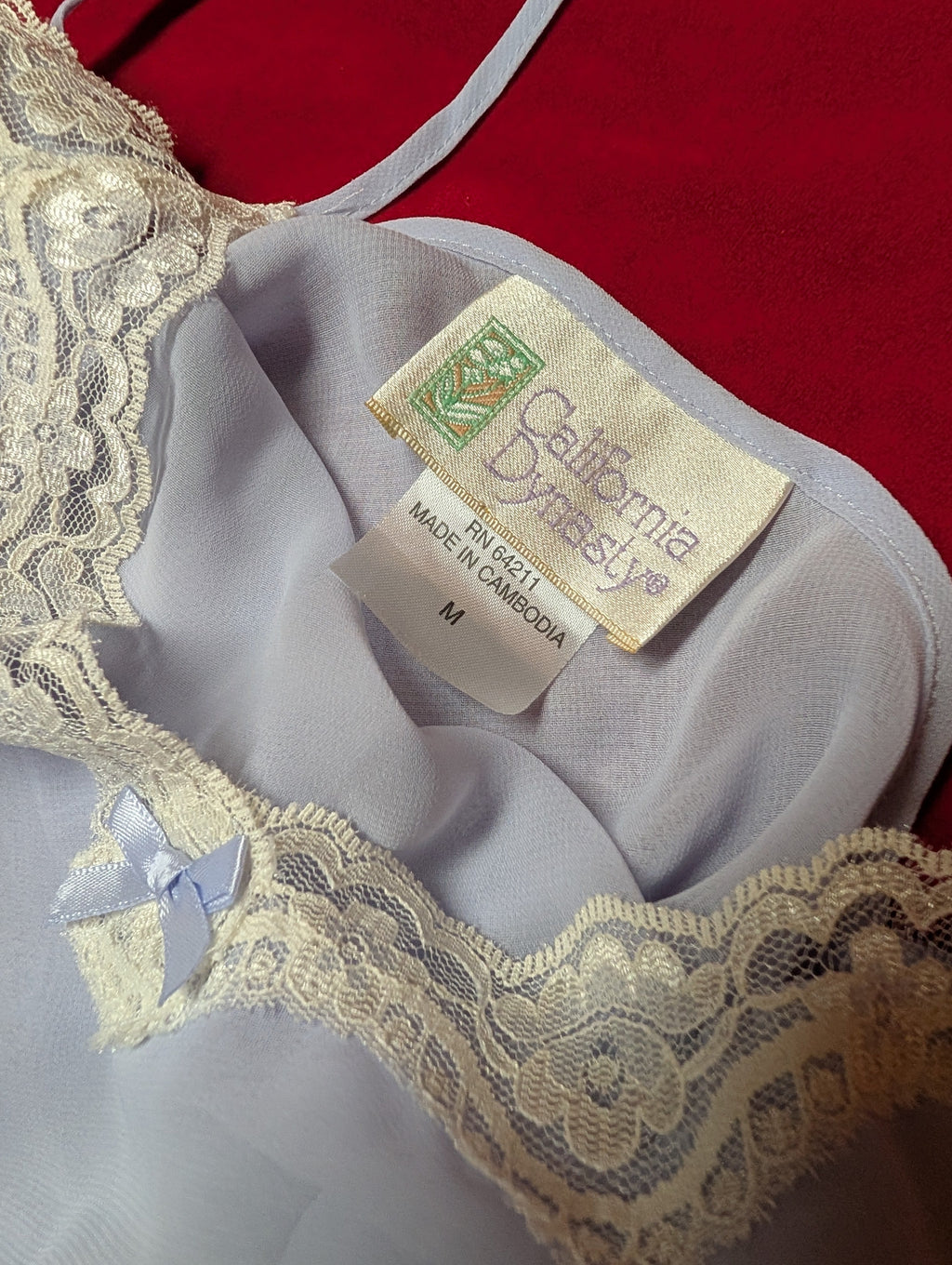 Y2K or 90s California Dynasty Lavender Periwinkle Purple Blue Babydoll Slip Chemise in Medium