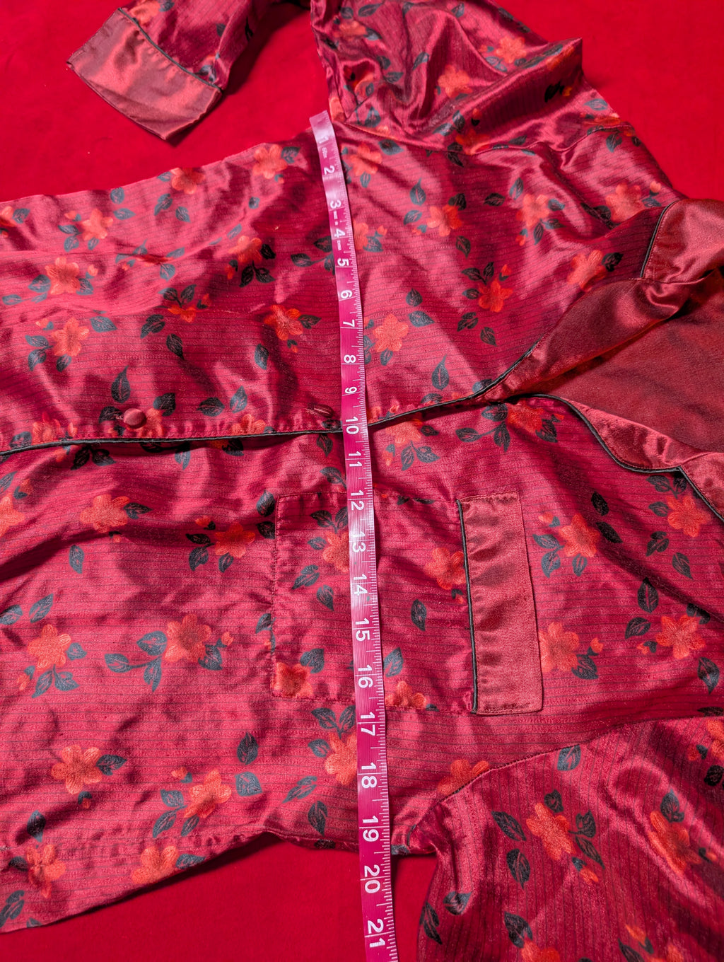 Vintage Jaclyn Smith Burgundy Wine Red Maroon Long Satin Pajama Set size Small