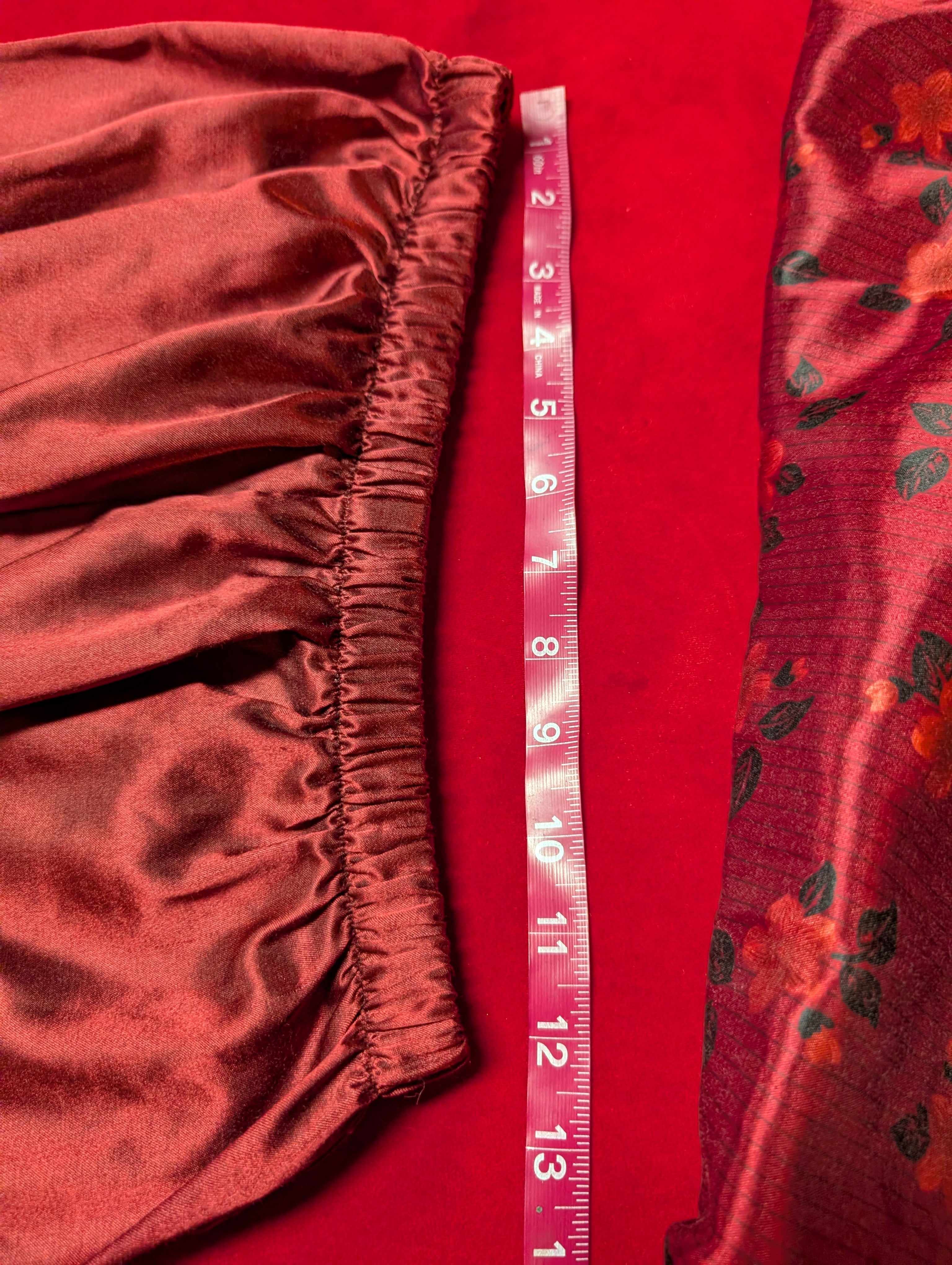 Vintage Jaclyn Smith Burgundy Wine Red Maroon Long Satin Pajama Set size Small