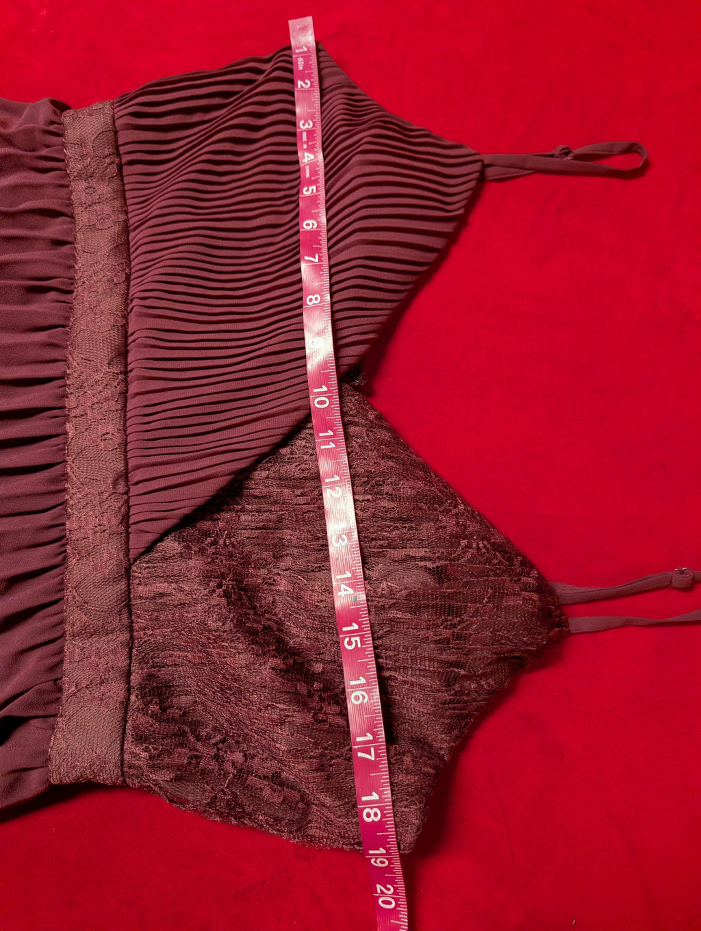 Burgundy Maroon Wine Red Layered Maxi Dress size Large