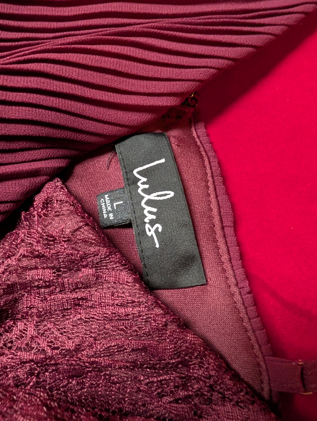 Burgundy Maroon Wine Red Layered Maxi Dress size Large