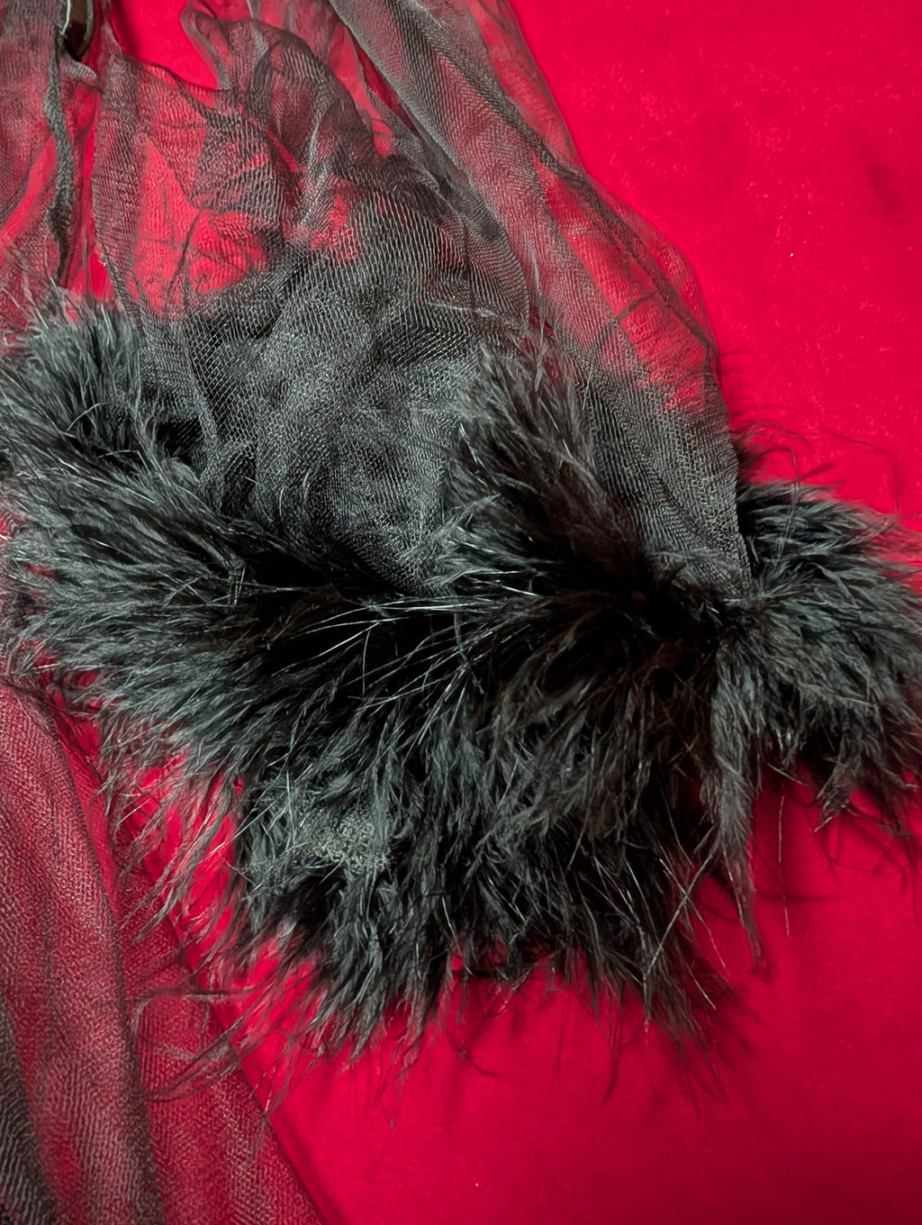 Sheer Marabou Feather Wrap Robe size 2XL
