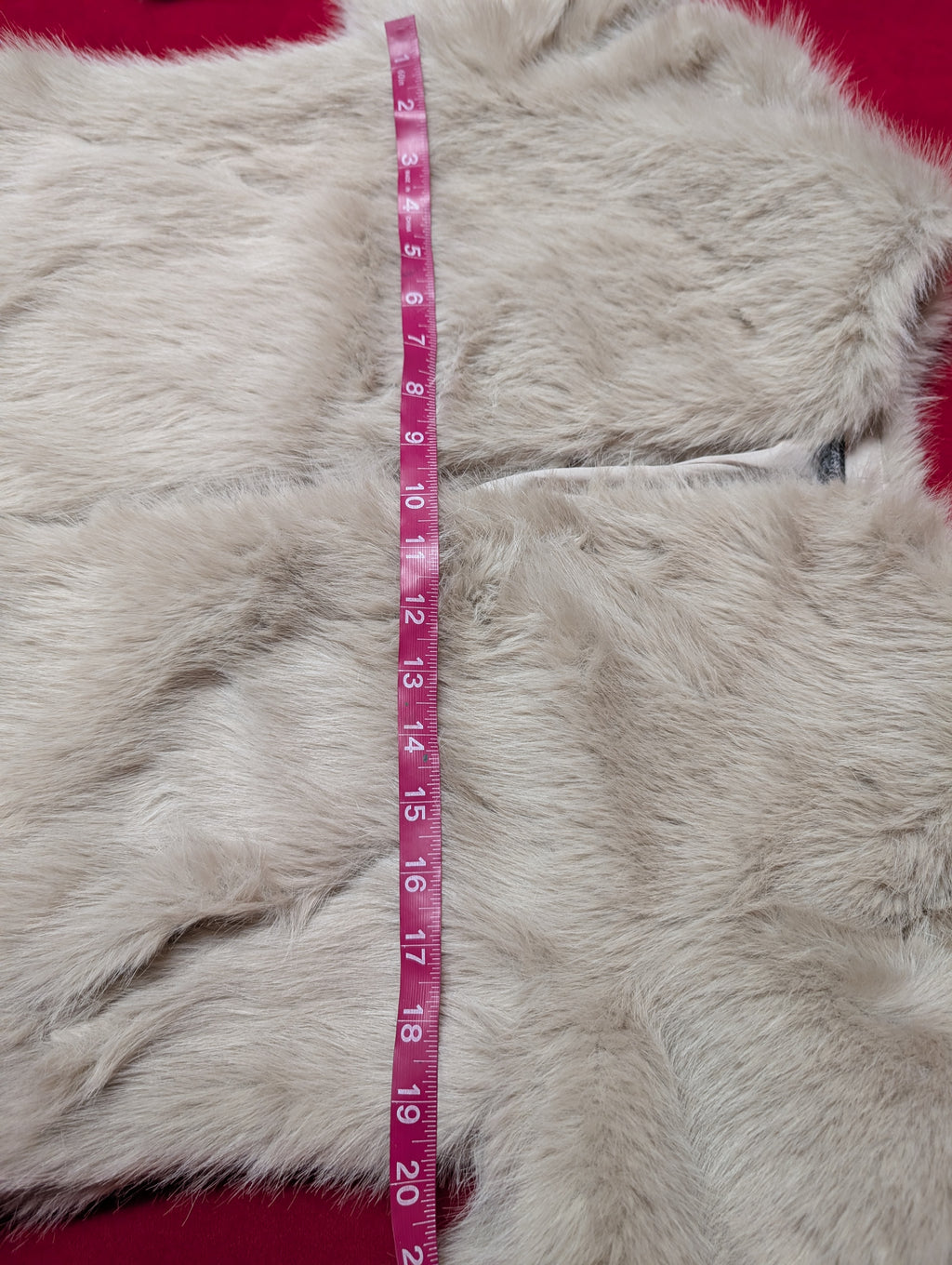 Champagne Cream Off White Faux Fur Cropped Jacket Coat in Small