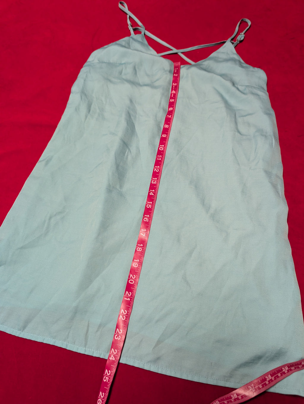 Sky Baby Blue Strappy Satin Slip Dress
