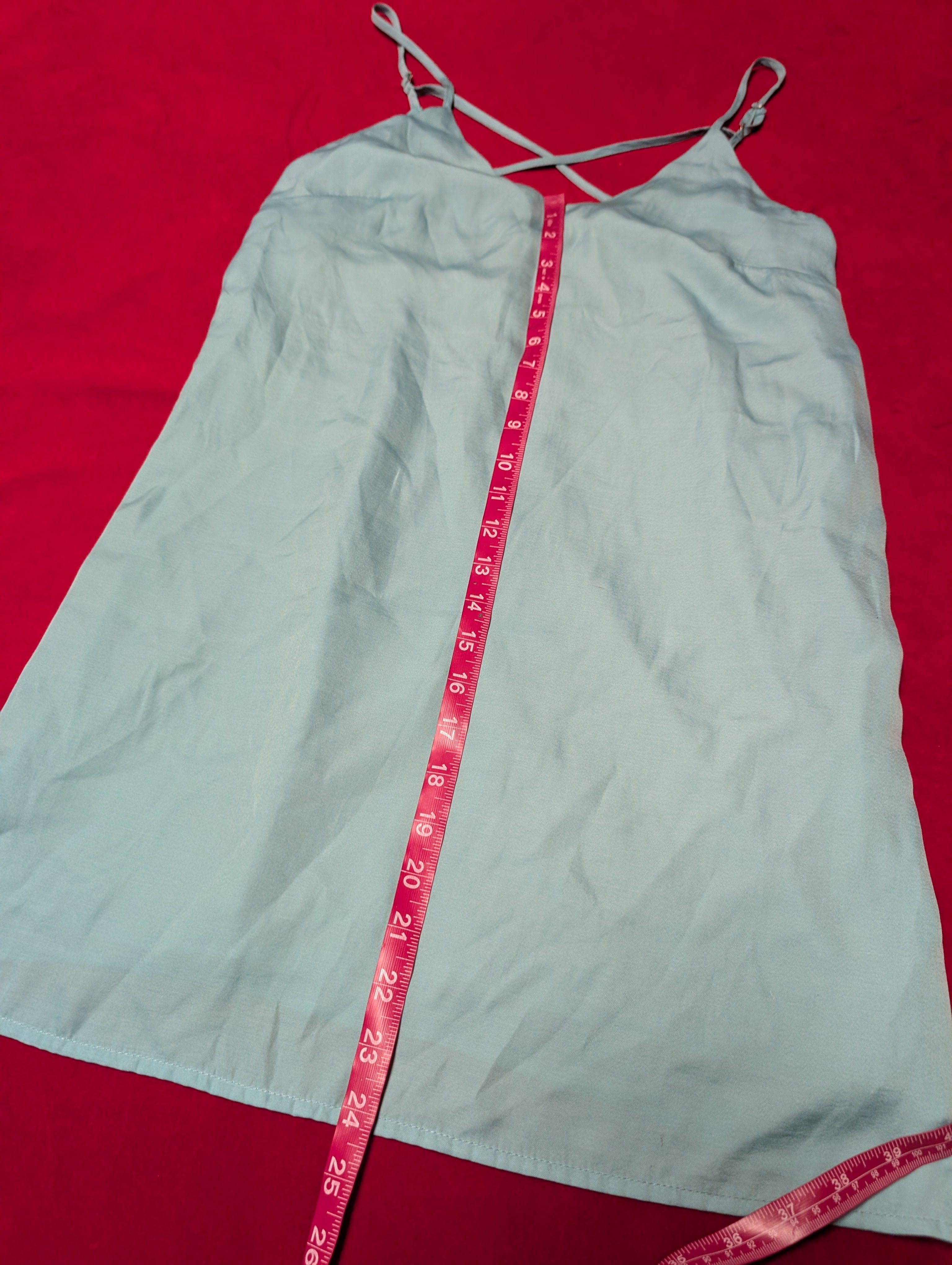 Sky Baby Blue Strappy Satin Slip Dress