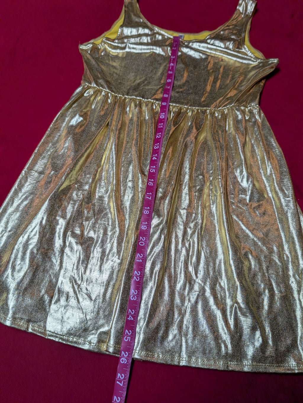 NWT Metallic Gold Mini Dress size Large