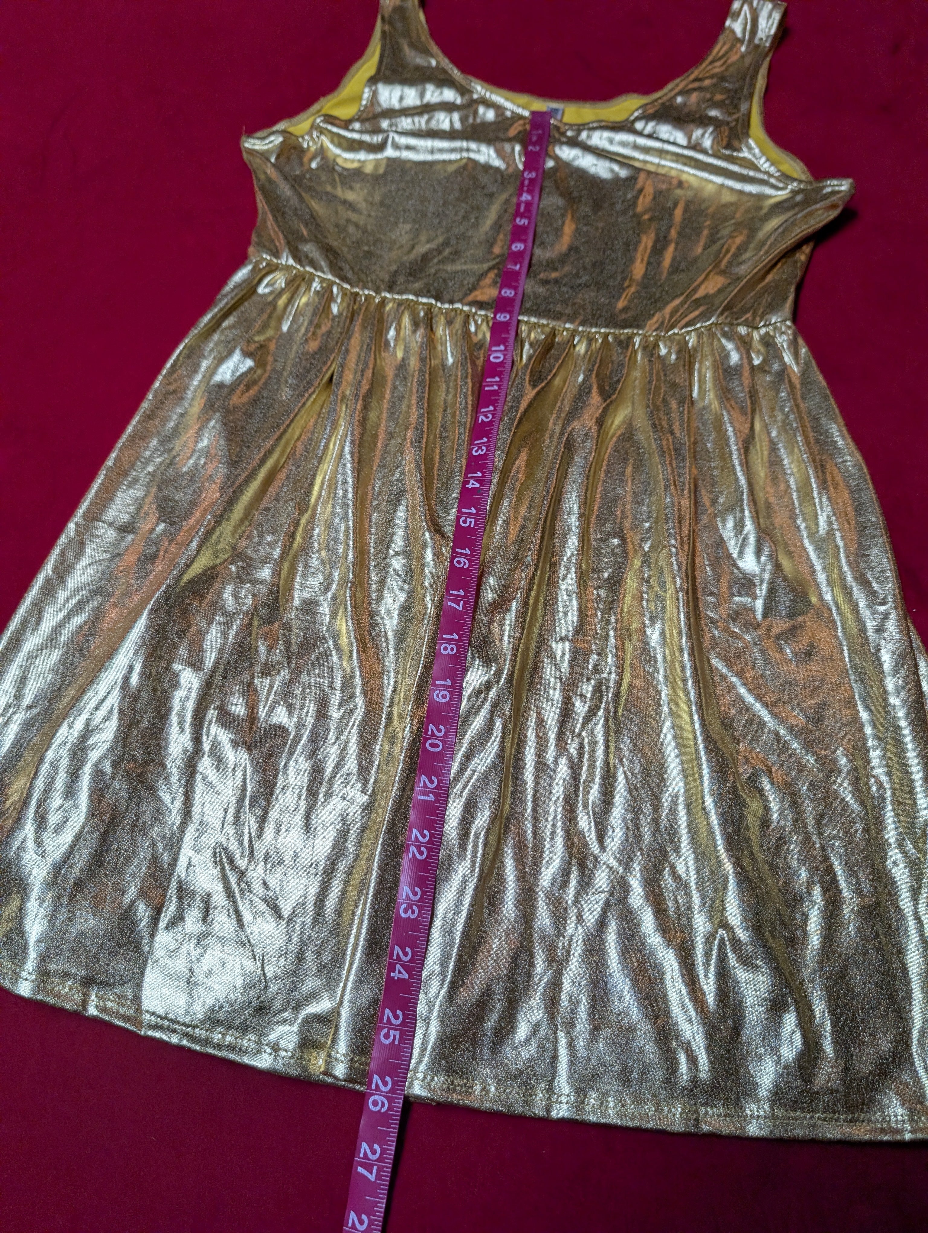NWT Metallic Gold Mini Dress size Large