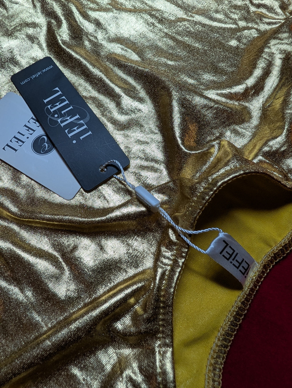 NWT Metallic Gold Mini Dress size Large