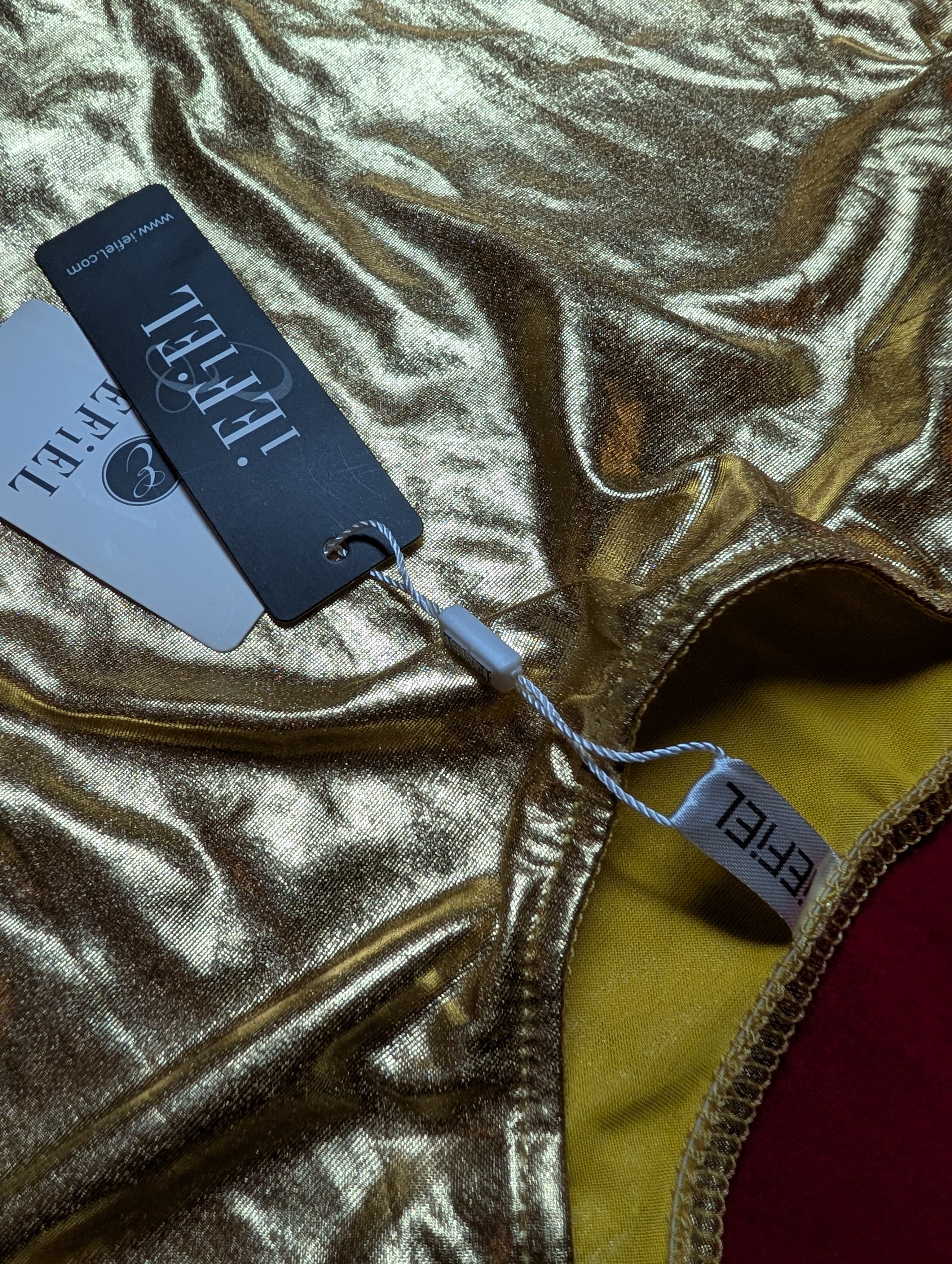 NWT Metallic Gold Mini Dress size Large