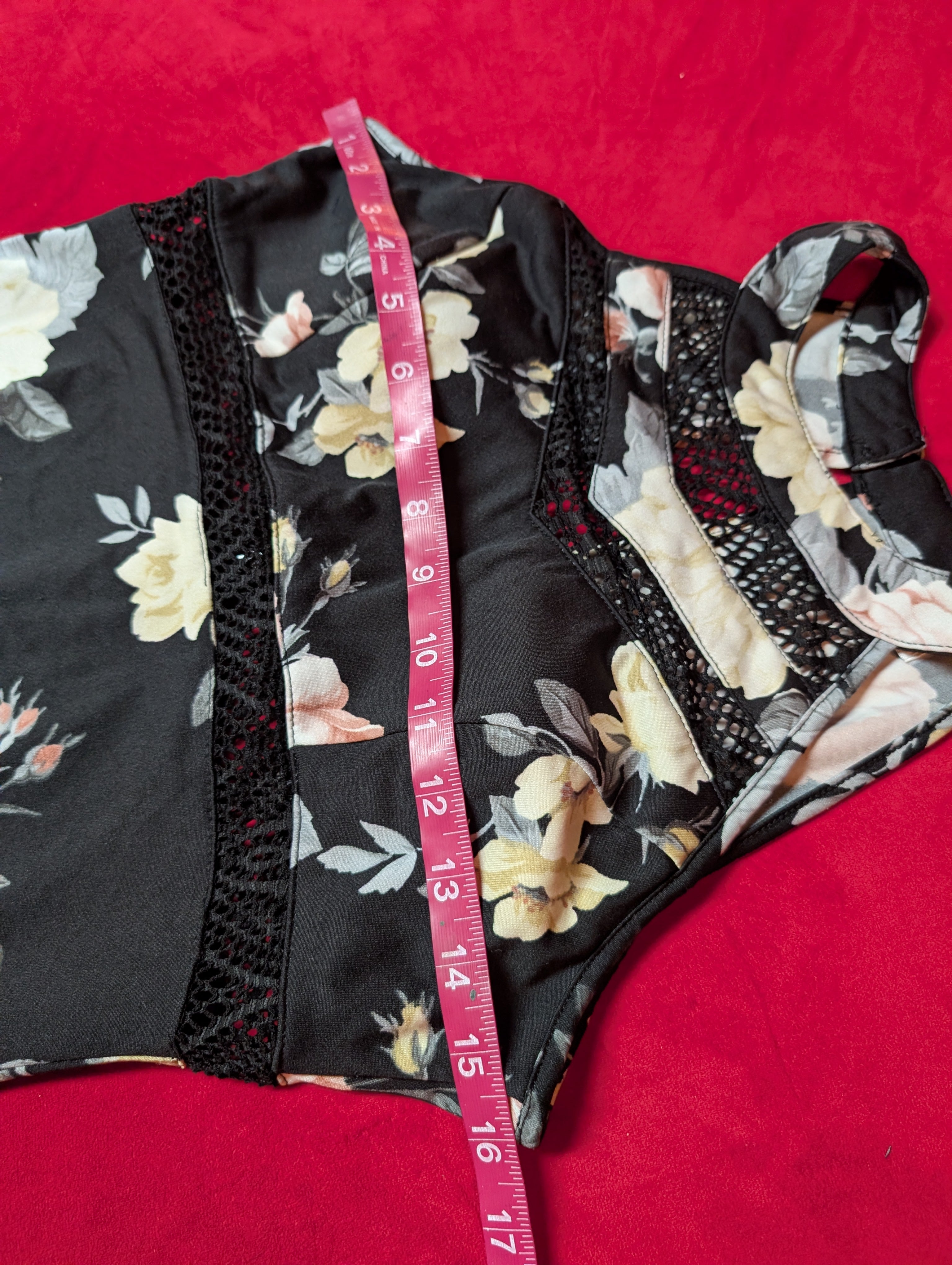 Black Floral High Neck Halter Maxi Dress size Small