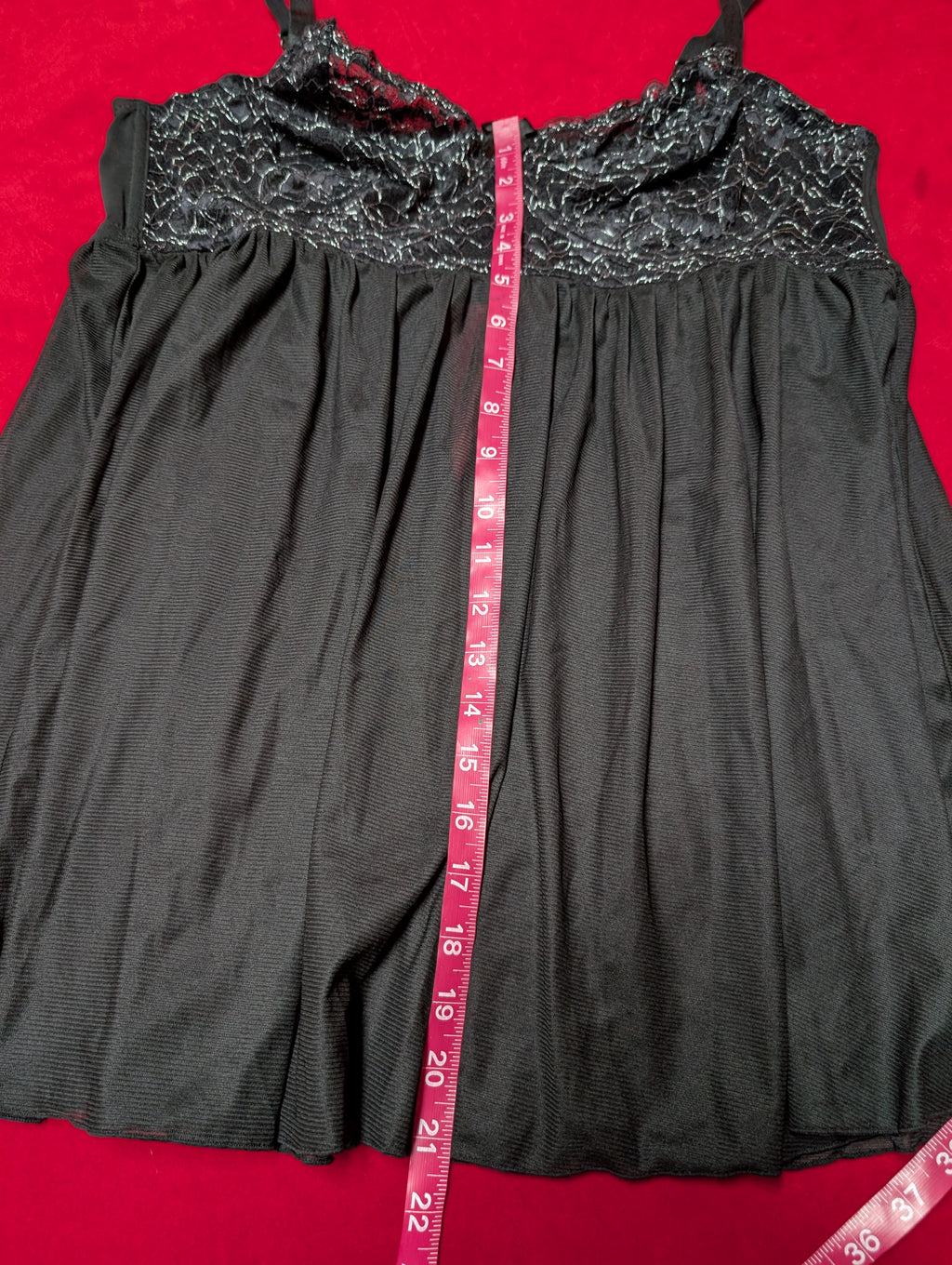 Torrid Plus Black & Silver Lace Babydoll Chemise in 1X
