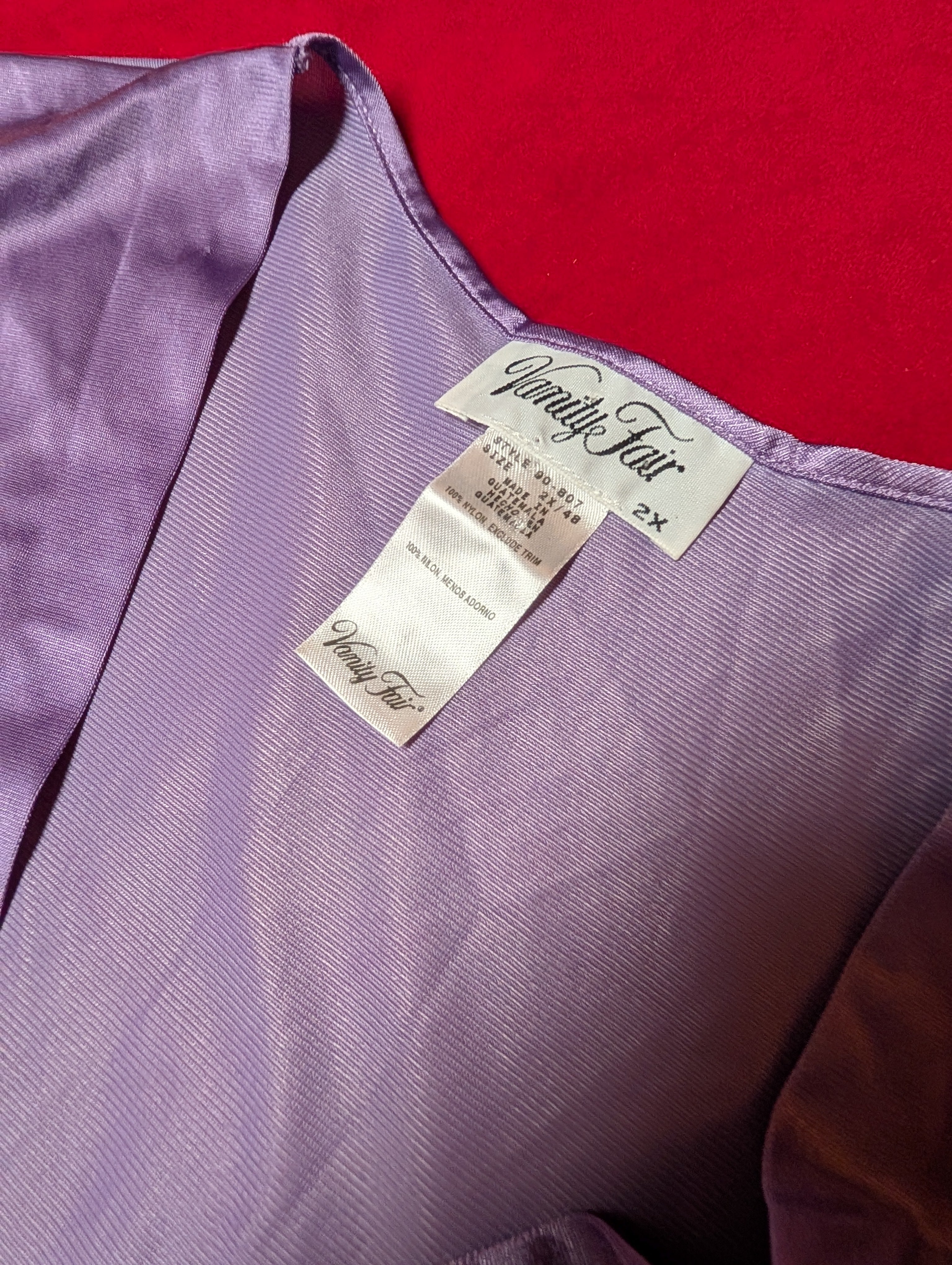 Vanity Fair Y2K Deadstock Lilac Nylon Bed Jacket NWT Plus Size Vintage-Style Sleepwear 2XL