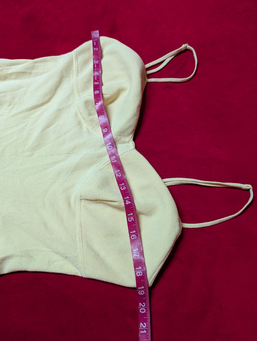 Butter Yellow Soft Touch Lounge Midi Slip Dress in Large