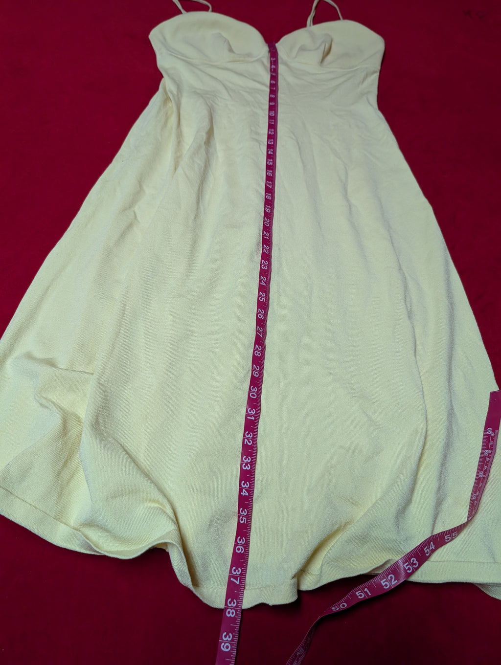 Butter Yellow Soft Touch Lounge Midi Slip Dress in Large
