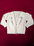 Floral Embroidered Knit Bed Jacket size Medium