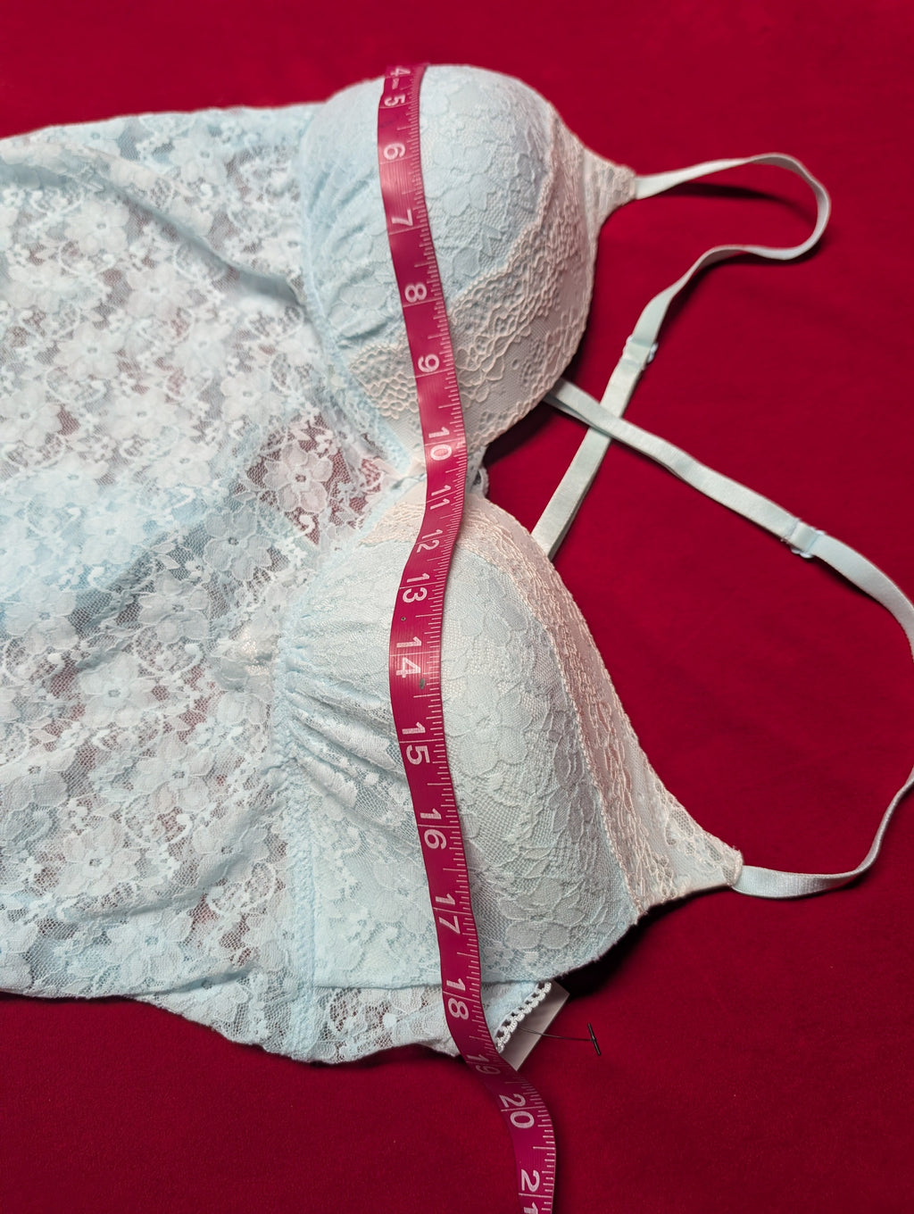 Sky Baby Blue Lace Cups Supported Babydoll Chemise size XL