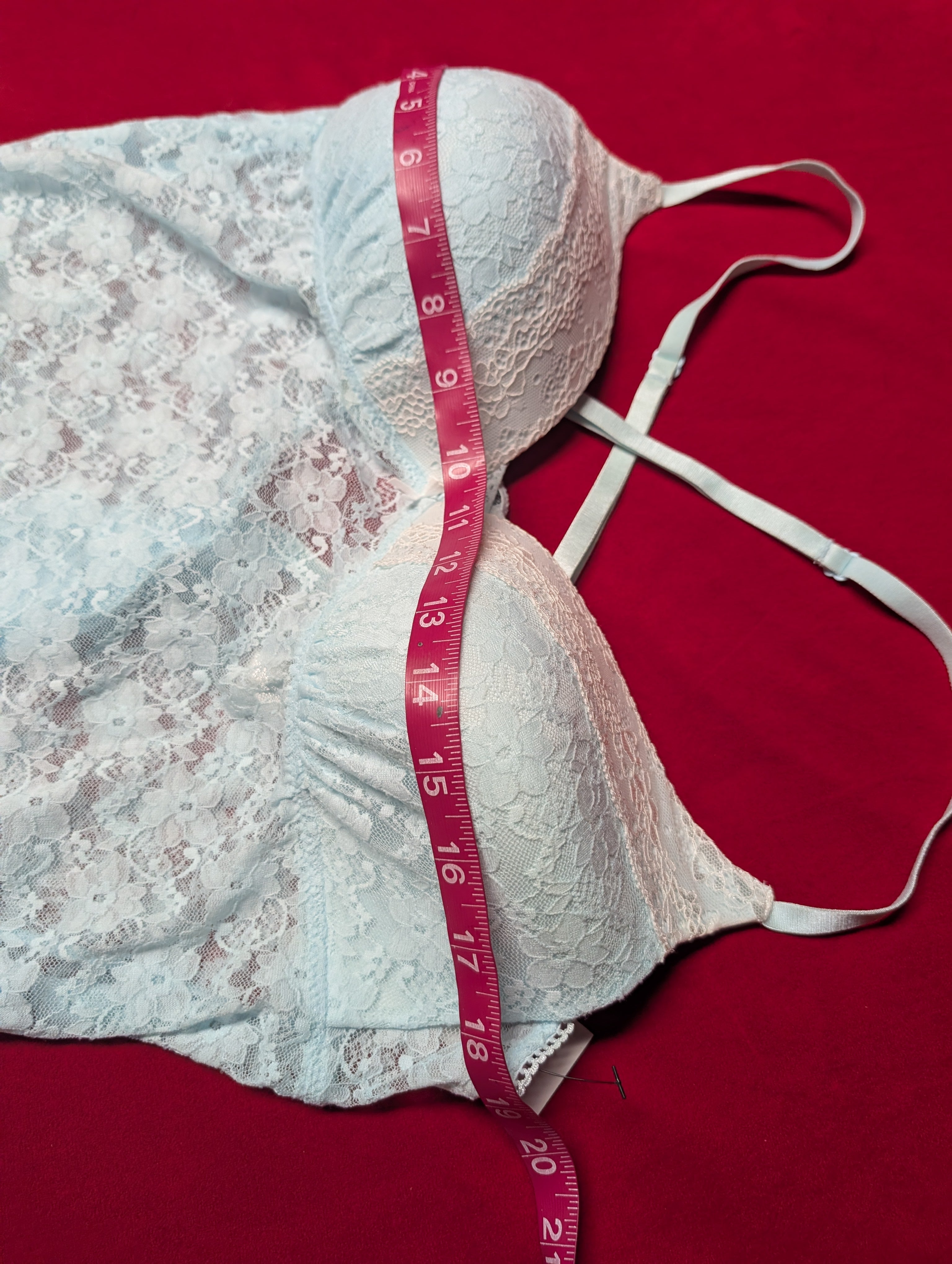 Sky Baby Blue Lace Cups Supported Babydoll Chemise size XL