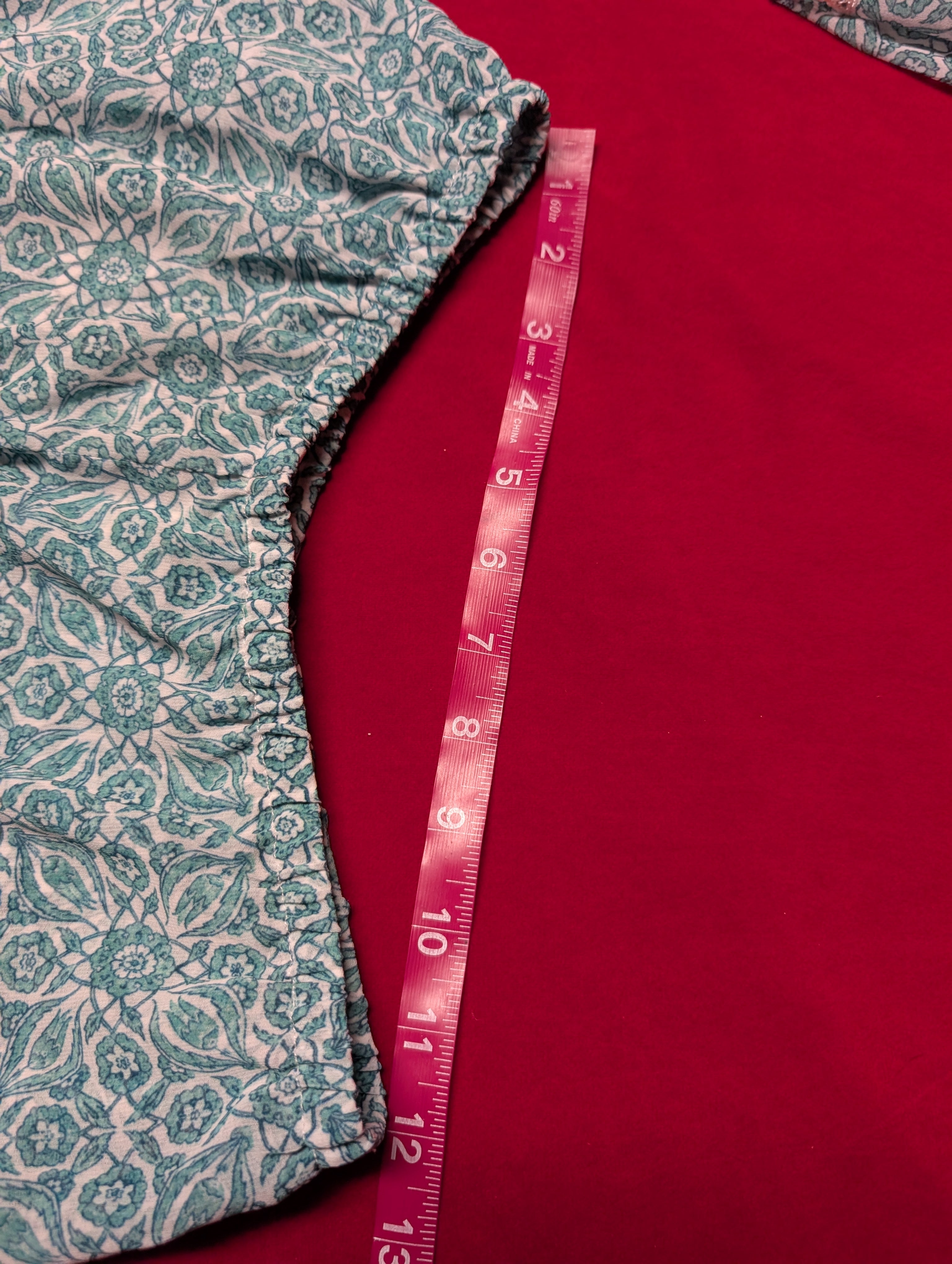 Retro Kaleidoscope Blue Turquoise Long Sleeved & Tap Short Lounge Sleep Set size Medium