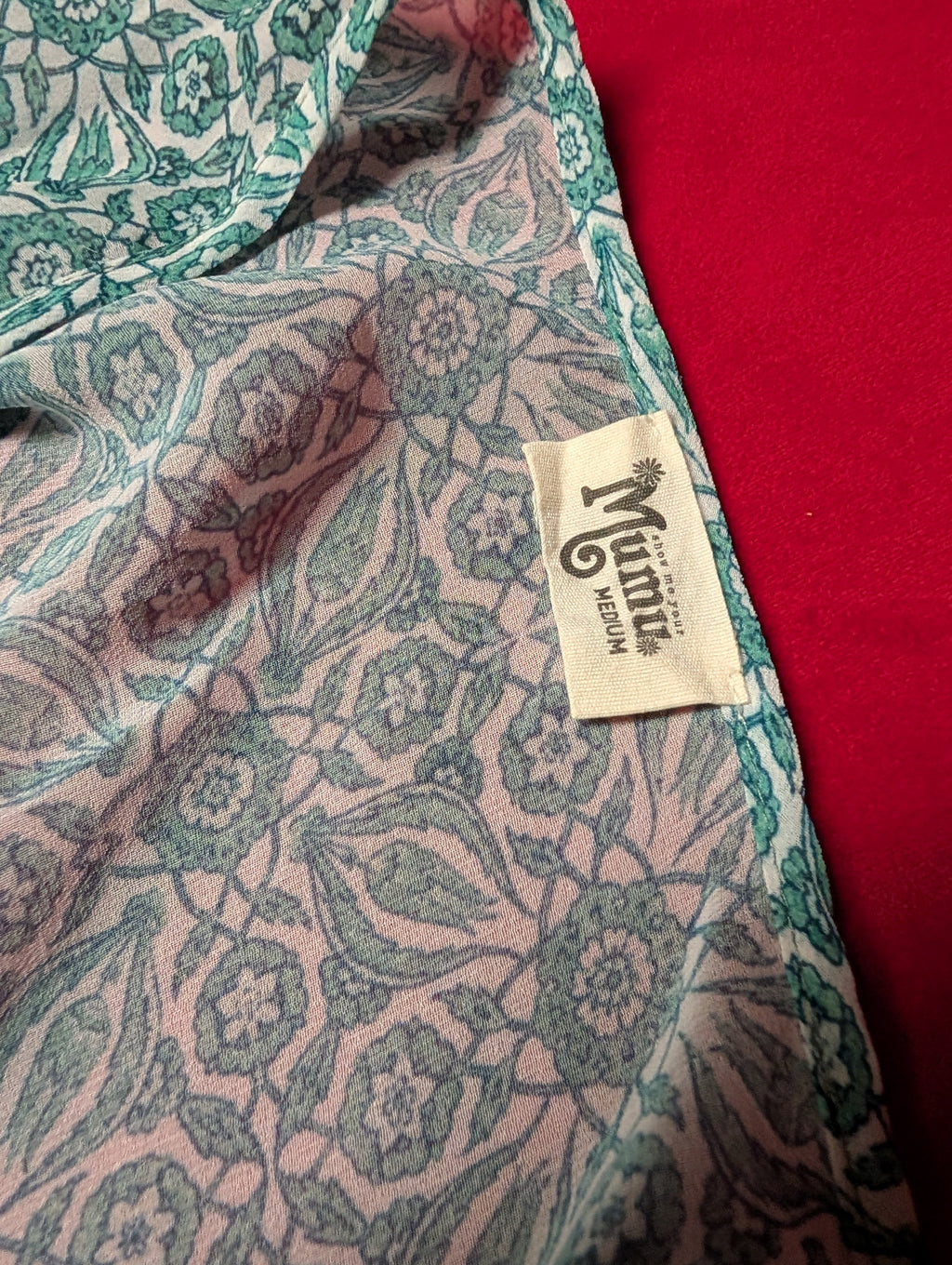 Retro Kaleidoscope Blue Turquoise Long Sleeved & Tap Short Lounge Sleep Set size Medium