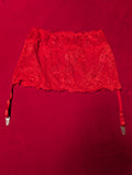 Red Lace Garter Skirt with Suspenders size Large