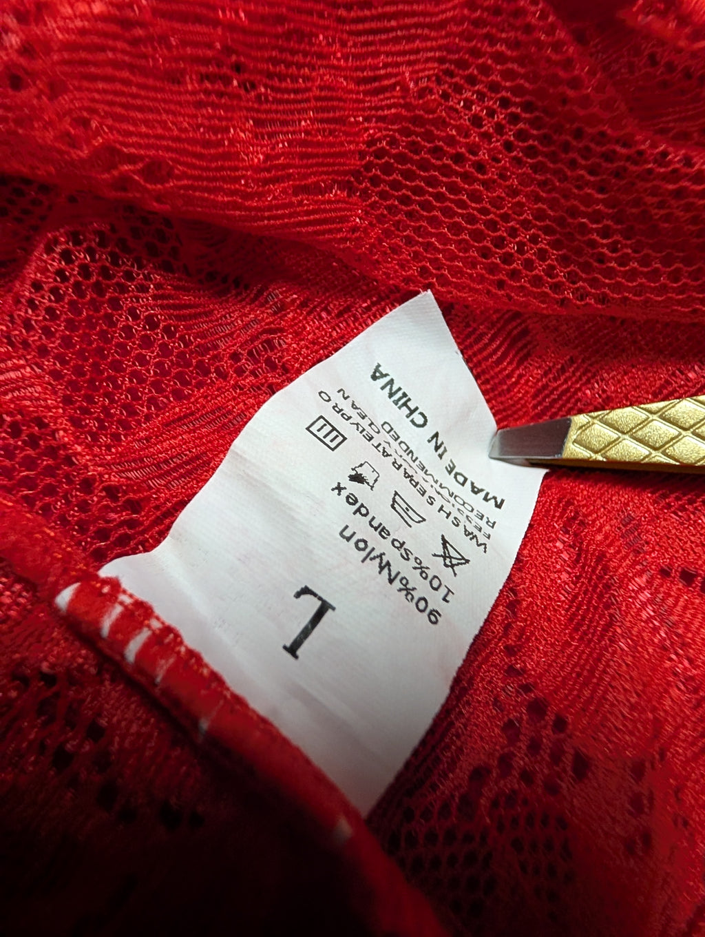 Red Lace Garter Skirt with Suspenders size Large