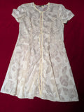 Off White Cream or Bridal Button Sleep Short Sleeved Dress Robe size Medium