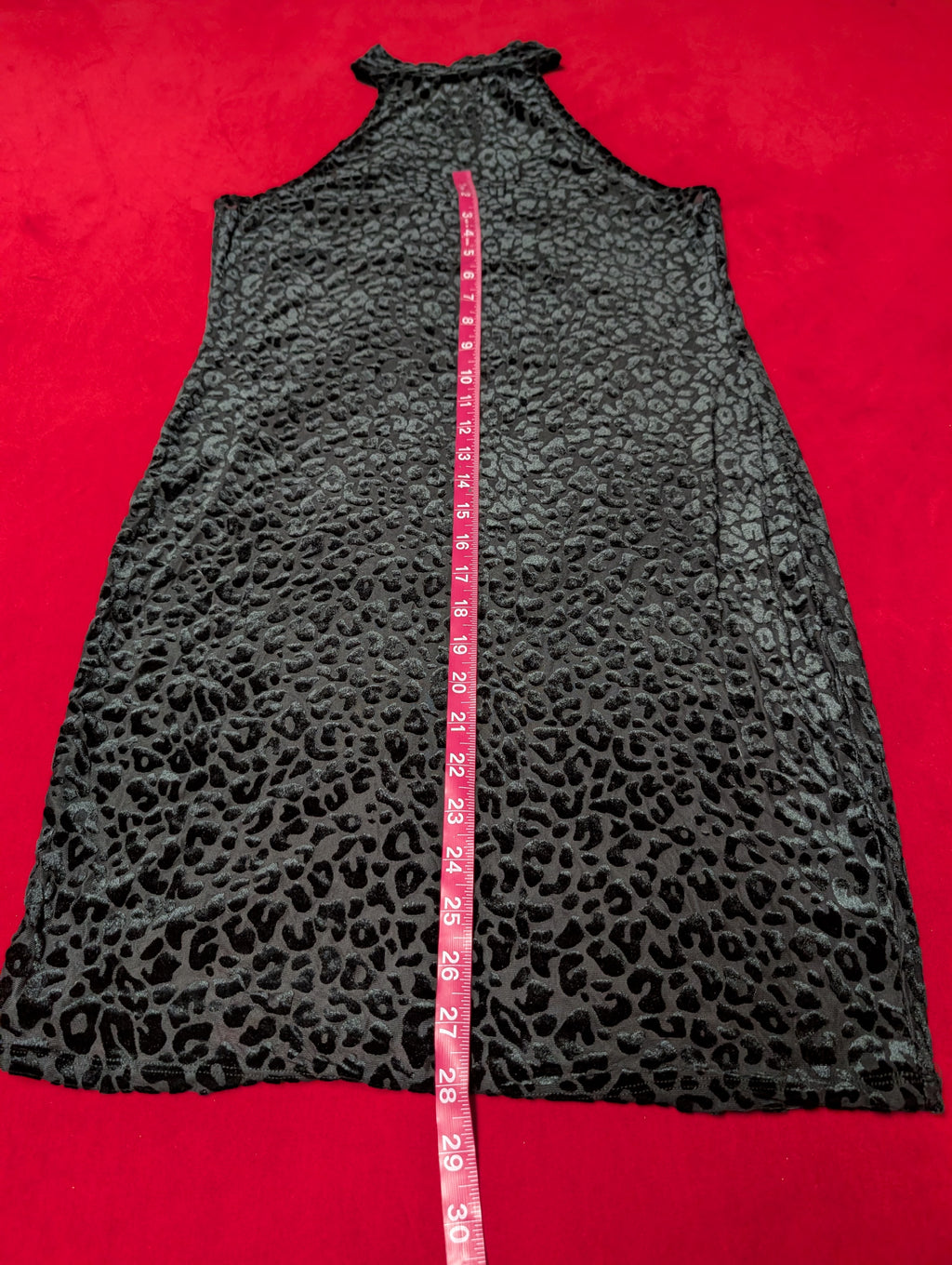Black Leopard Halter High Neck Bodycon Dress size 2XL