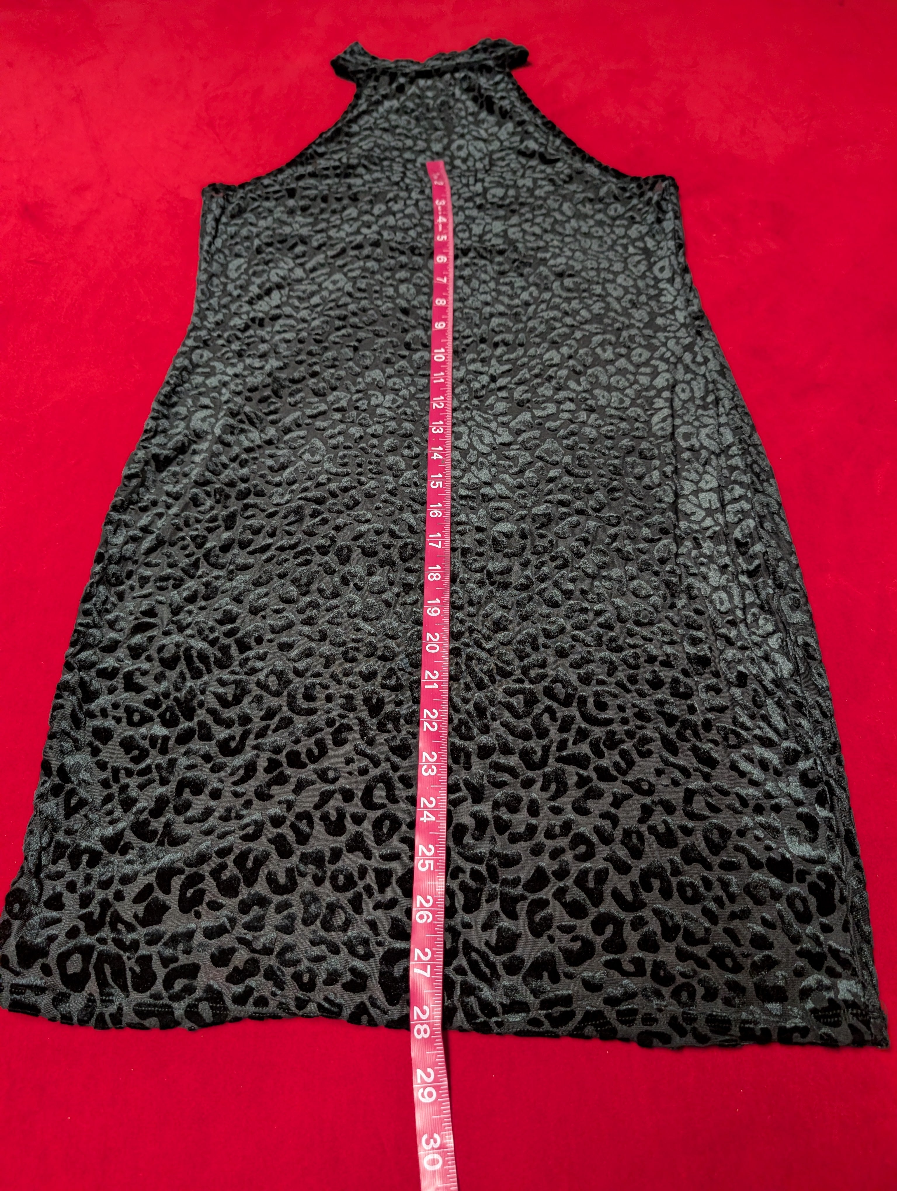 Black Leopard Halter High Neck Bodycon Dress size 2XL