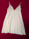 Lace Nylon Orange Peach & Cream Triangle Babydoll Slip Chemise size Medium