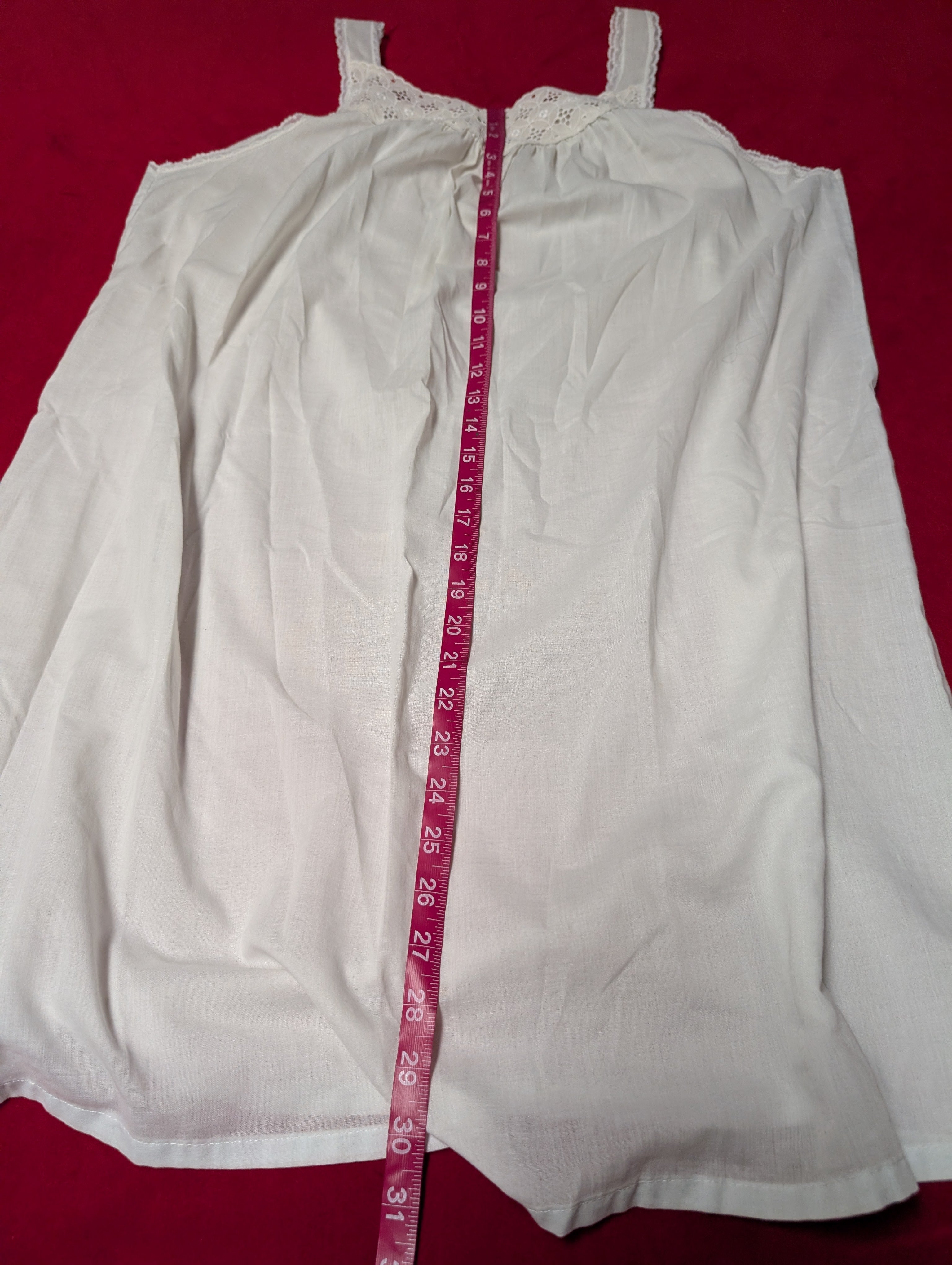 Timeless Sleeveless White Cotton Mini Shift Dress Nightgown size XL