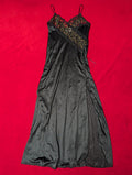 Y2K Black & Gold Nylon Slip Dress size Medium