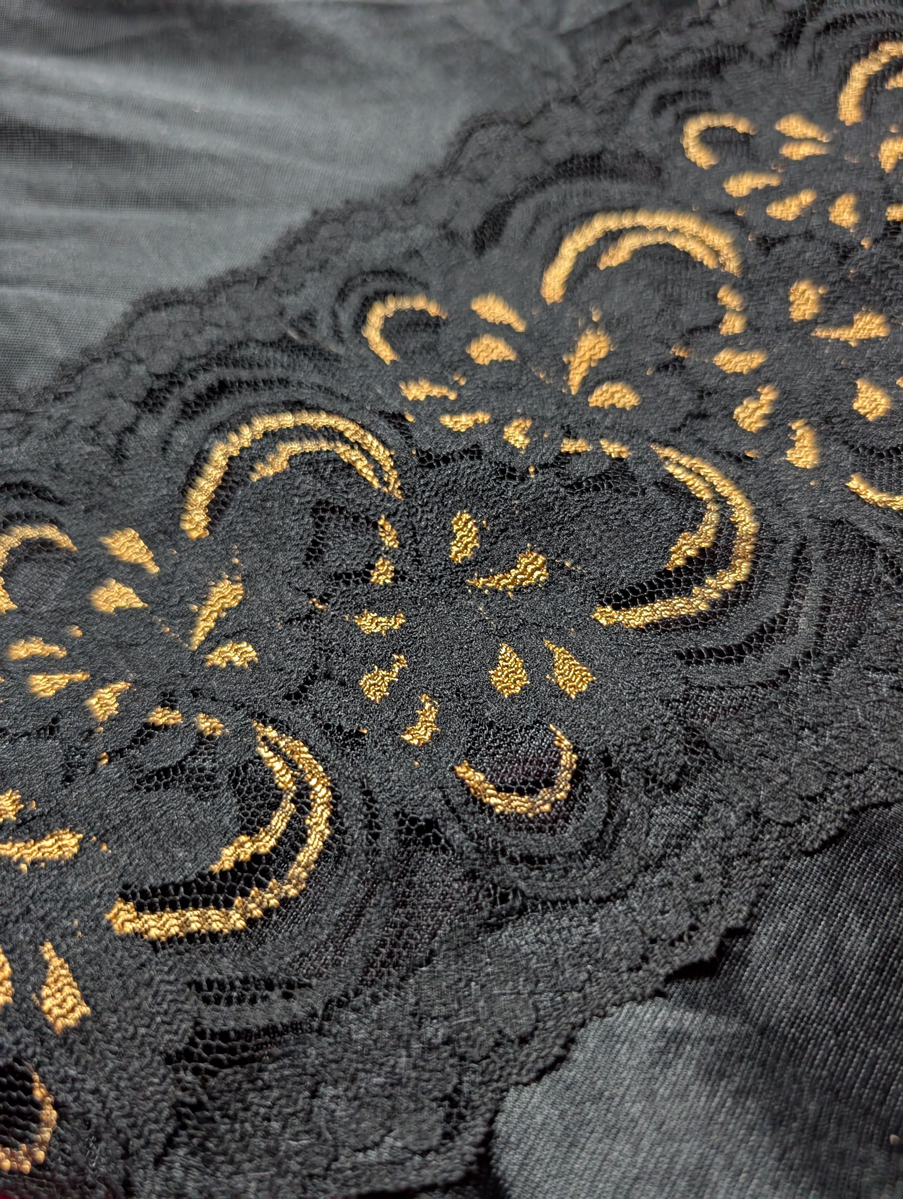 Y2K Black & Gold Nylon Slip Dress size Medium