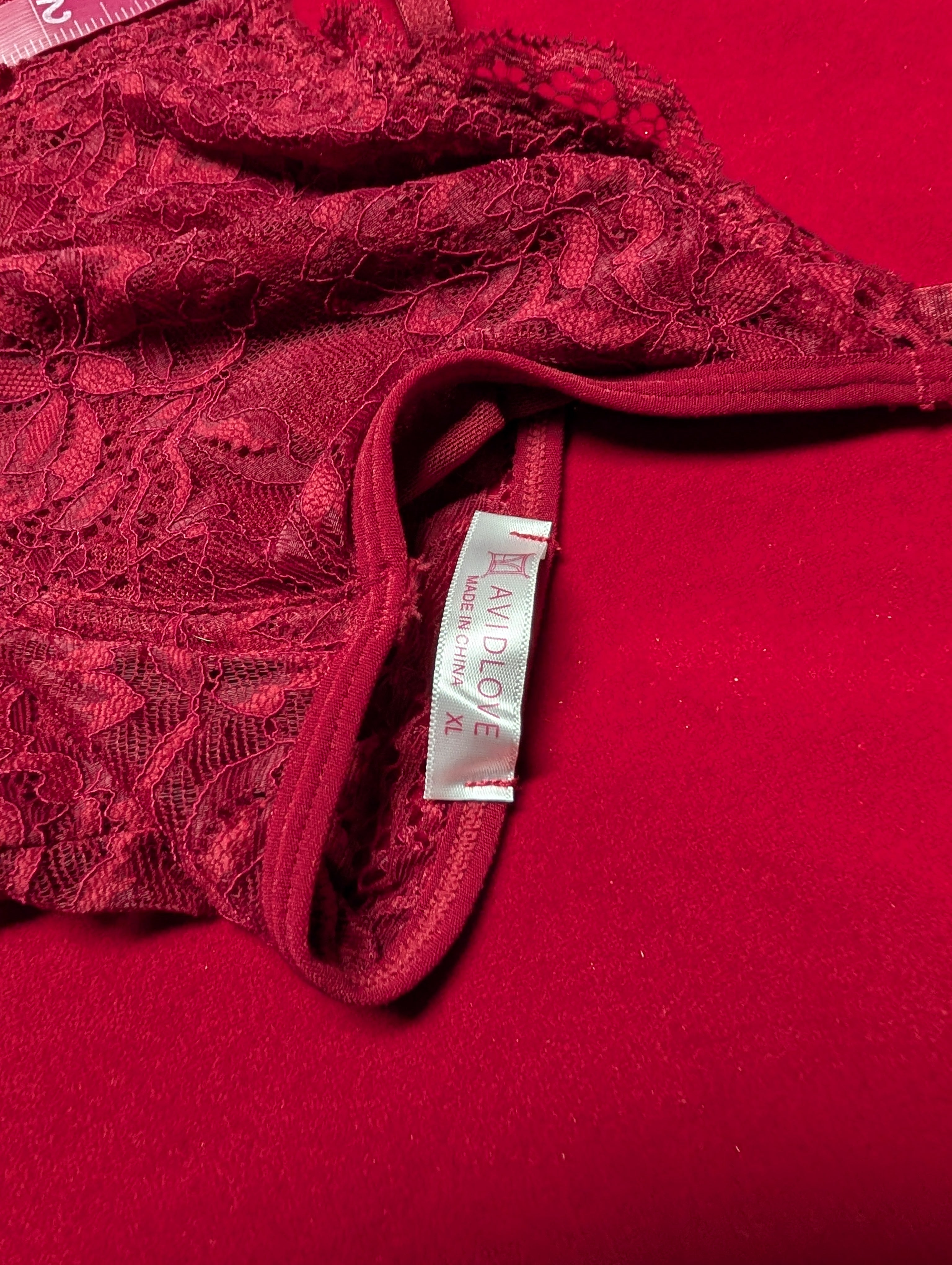 Wired Support Red Tulle Babydoll Chemise size XL