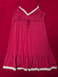Wine Red Lace Trim Super Soft Babydoll Slip Chemise in Large