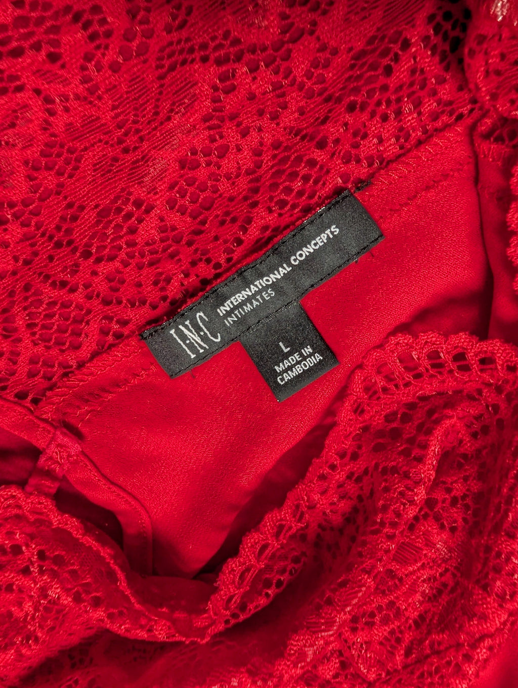 Lace Trim Red Babydoll Chemise size Large