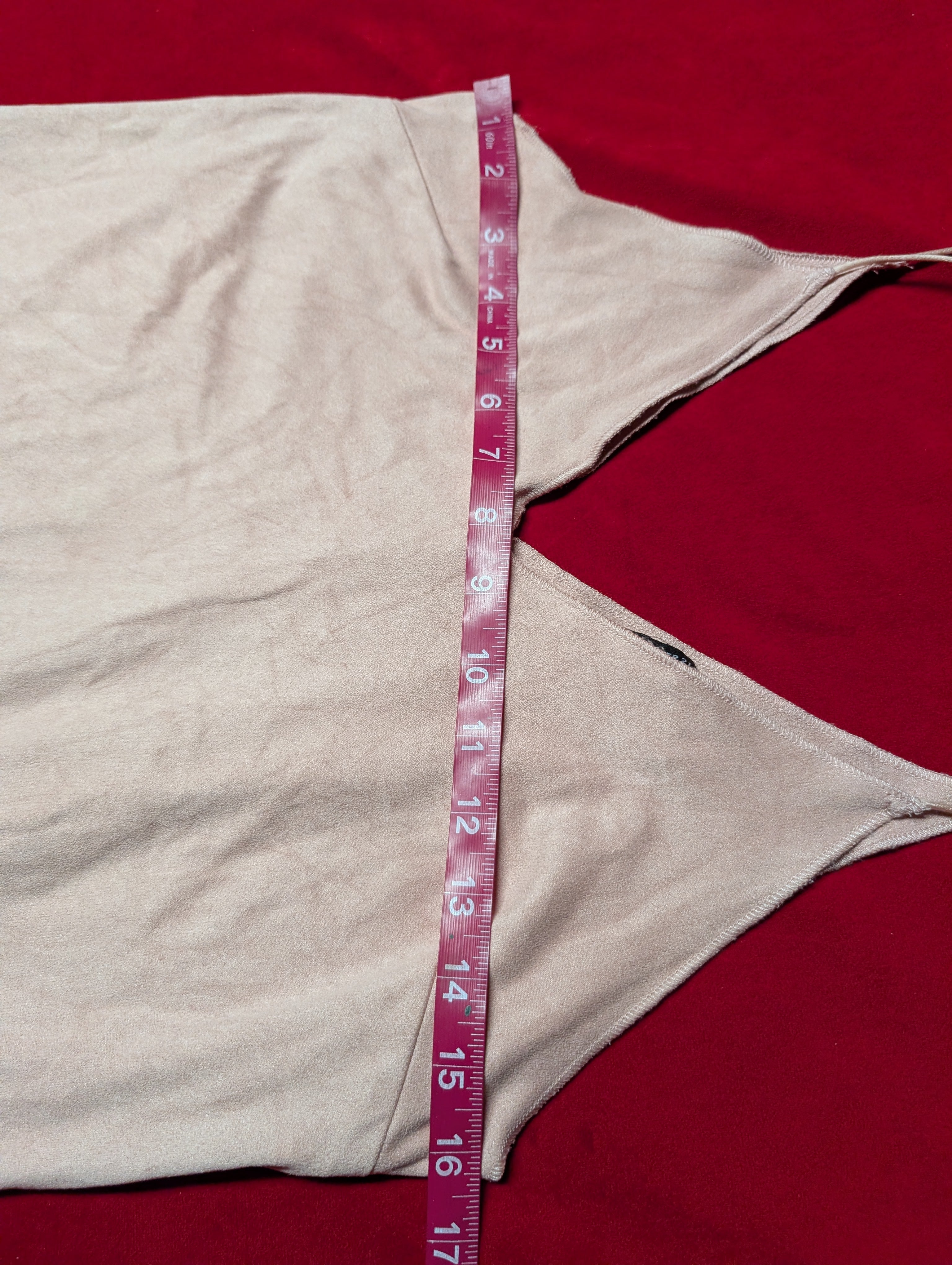 Faux Suede Baby Pink V Neck Soft Slip Dress size Medium