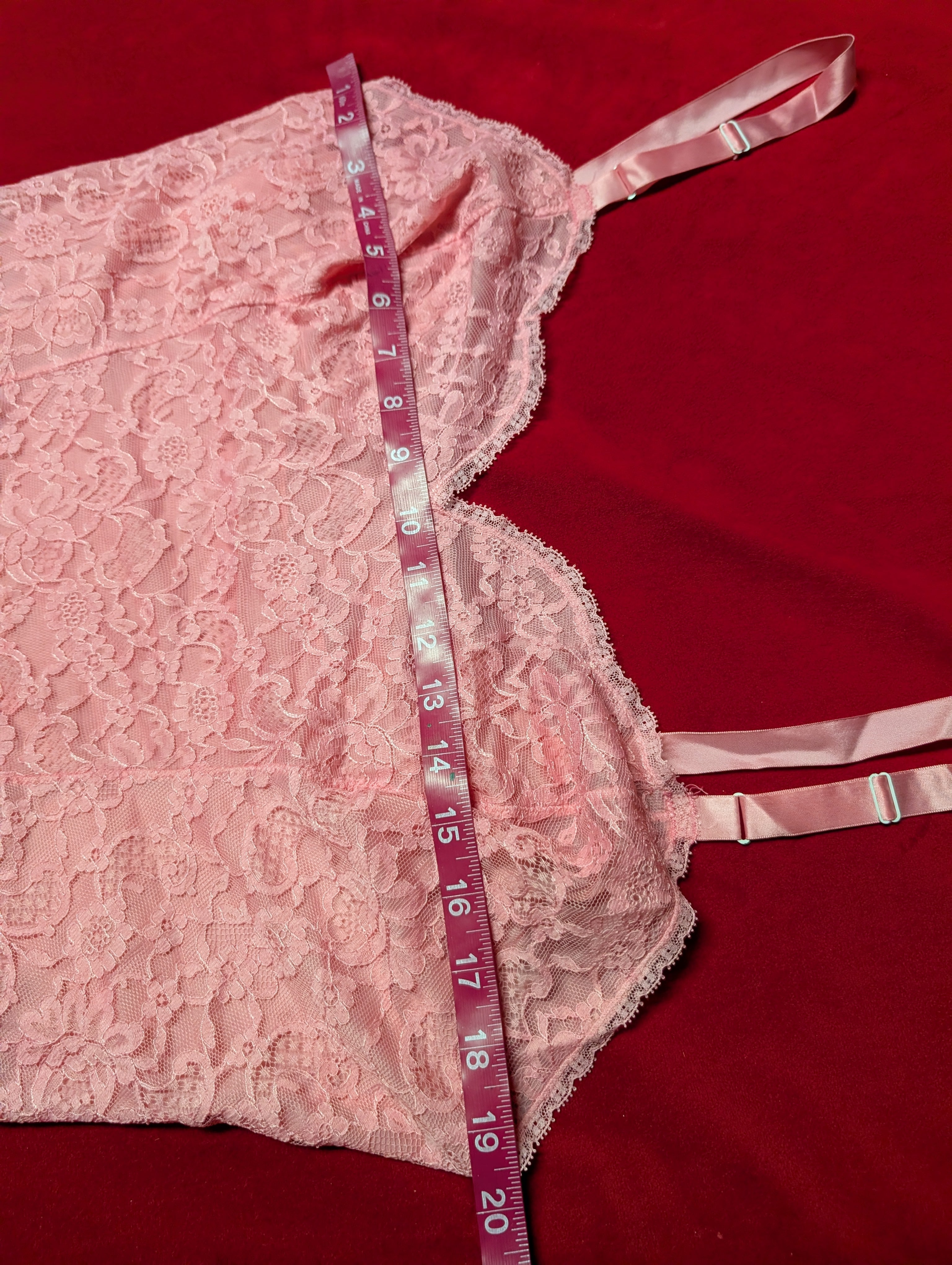 Pink & Black Nylon Adjustable Strap Slip Dress size Large