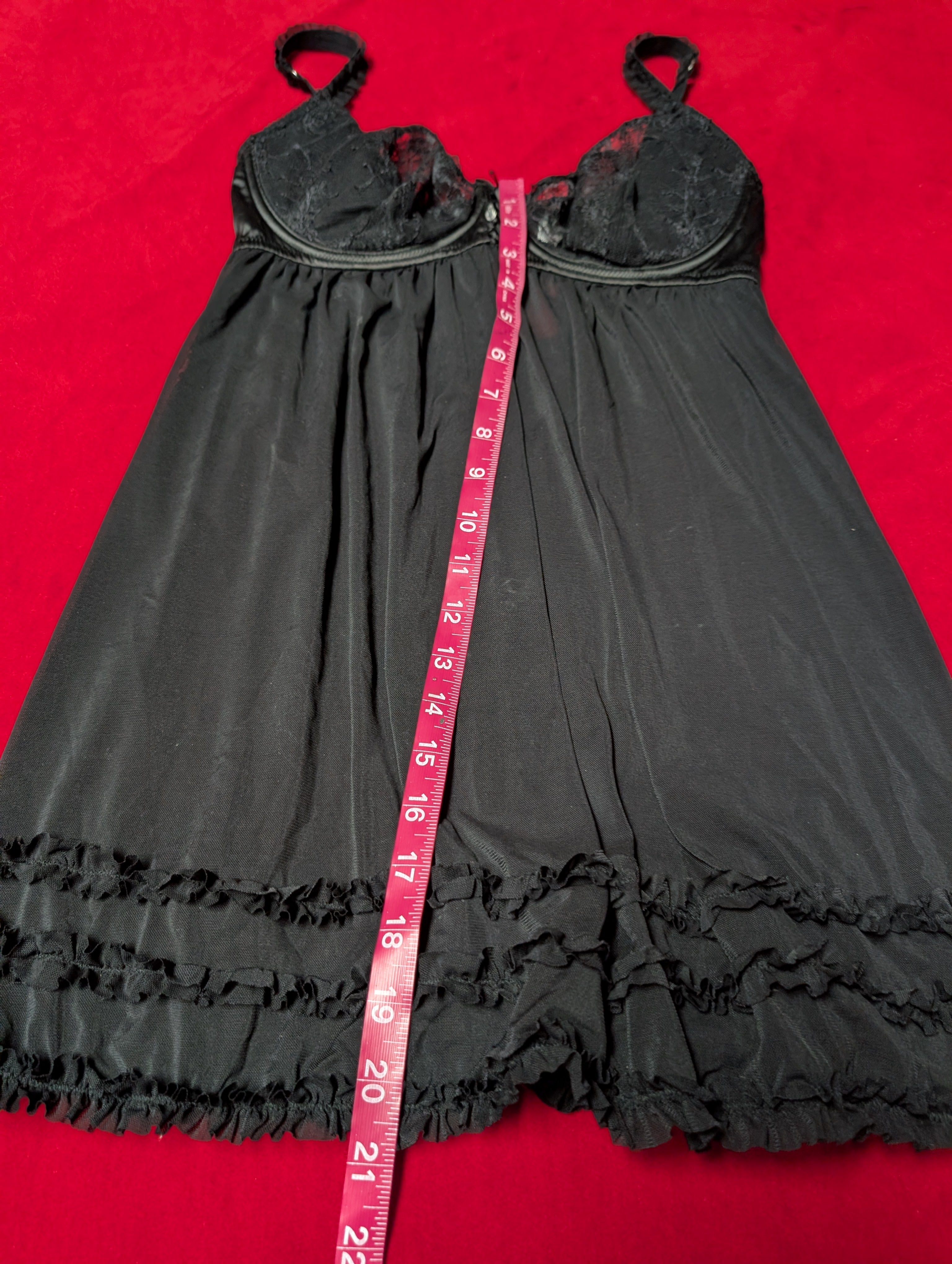 Wired Support Black Babydoll Chemise size 36DD