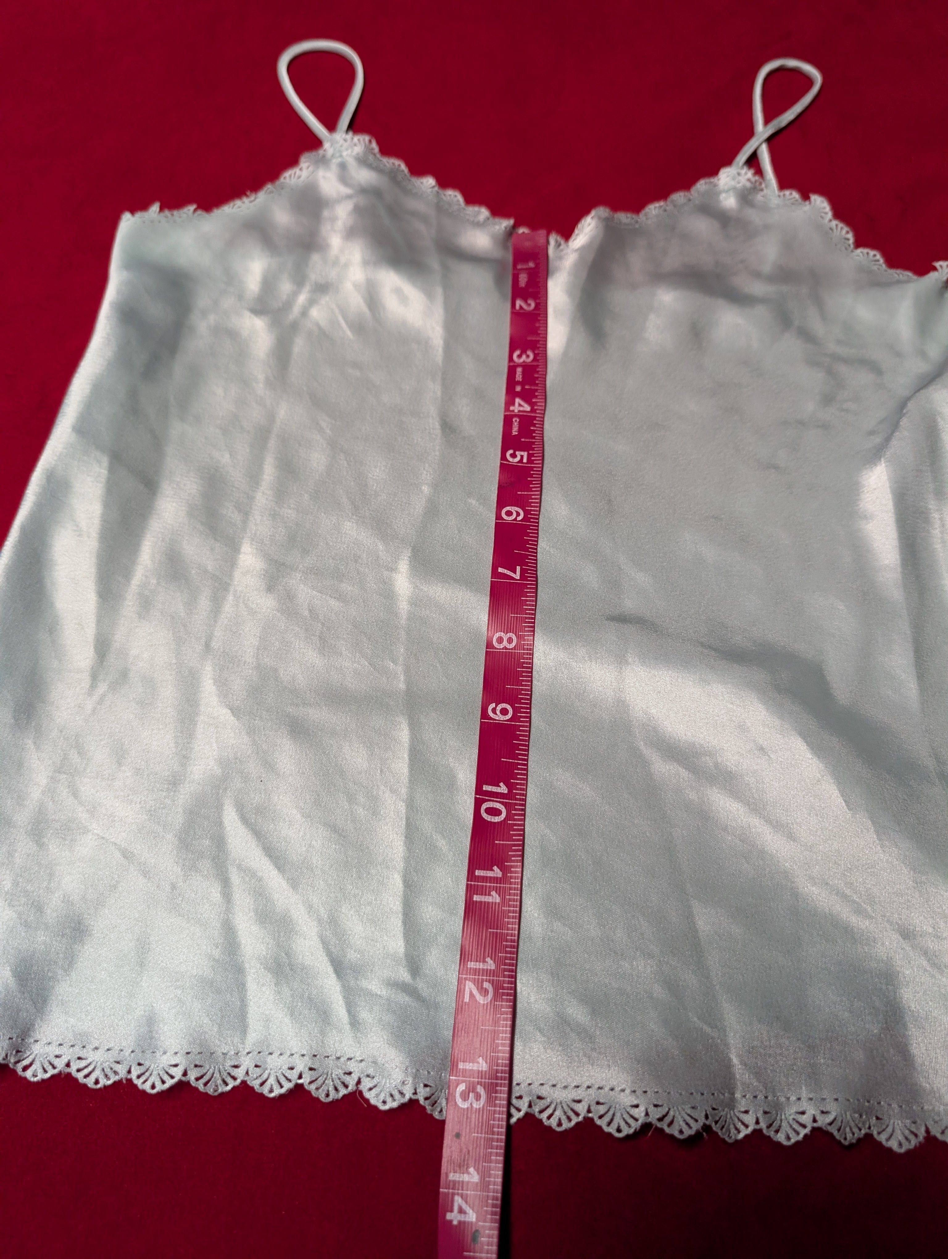 Baby Blue Scalloped Edge Camisole Tank in Small