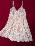 White & Pink Floral Babydoll Chemise size Large
