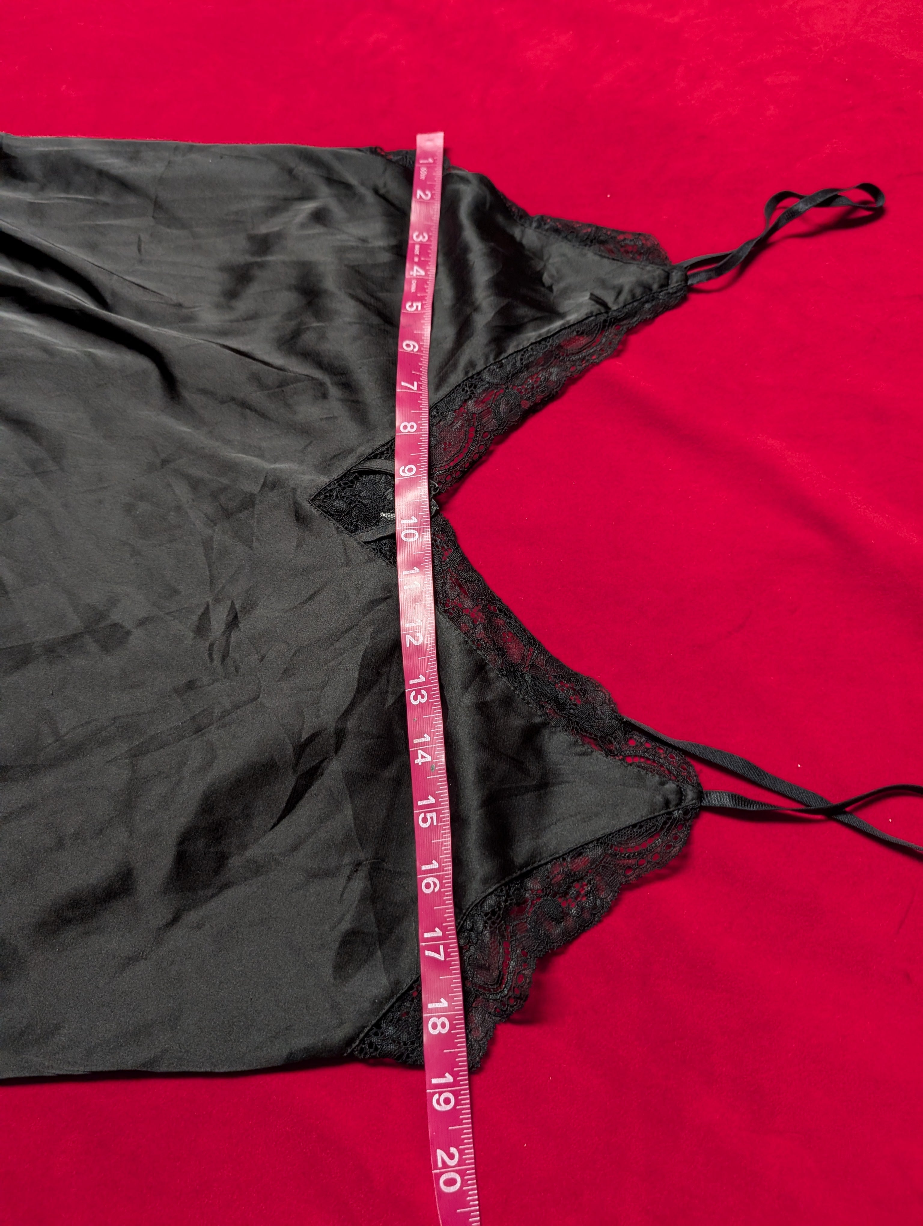 Black Side Slit Mimi Babydoll Slip Dress chemise size XL