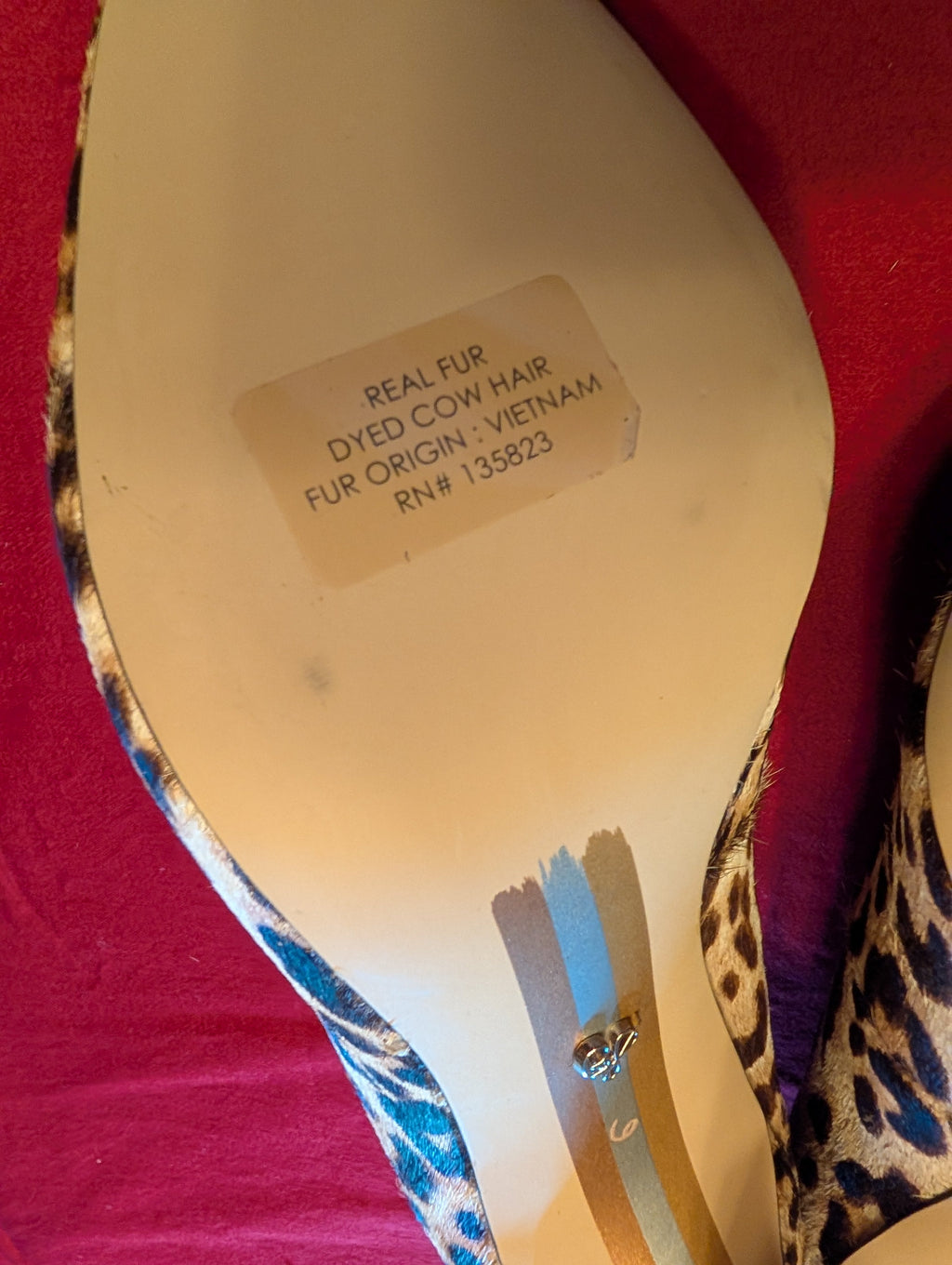 Sam Edelman Elise Dyed Cow Fur Animal Print Leopard Heels size 6