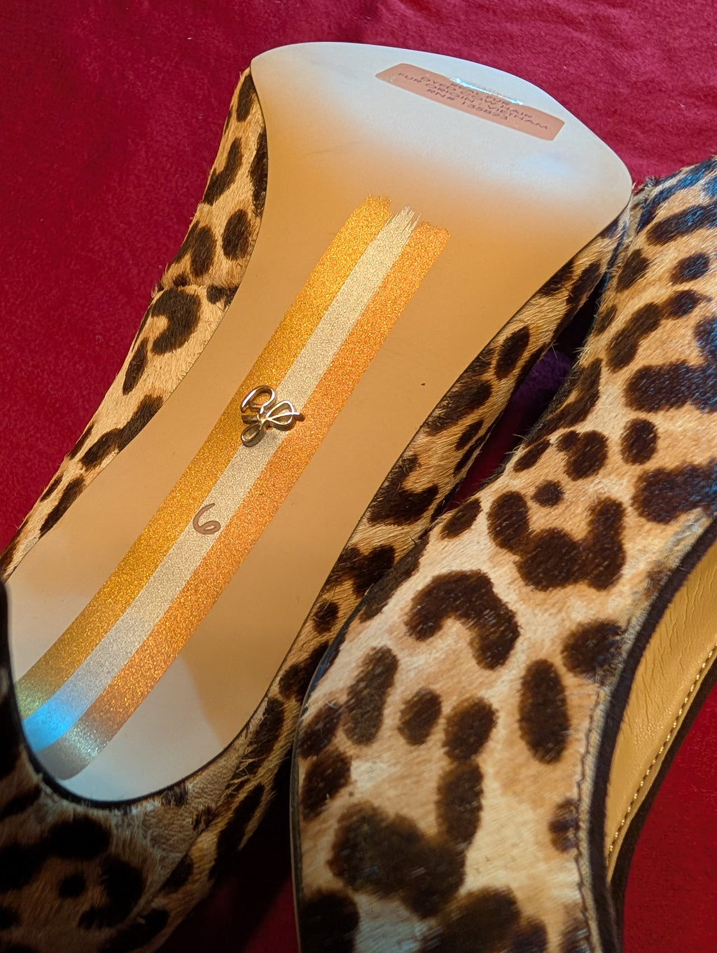 Sam Edelman Elise Dyed Cow Fur Animal Print Leopard Heels size 6
