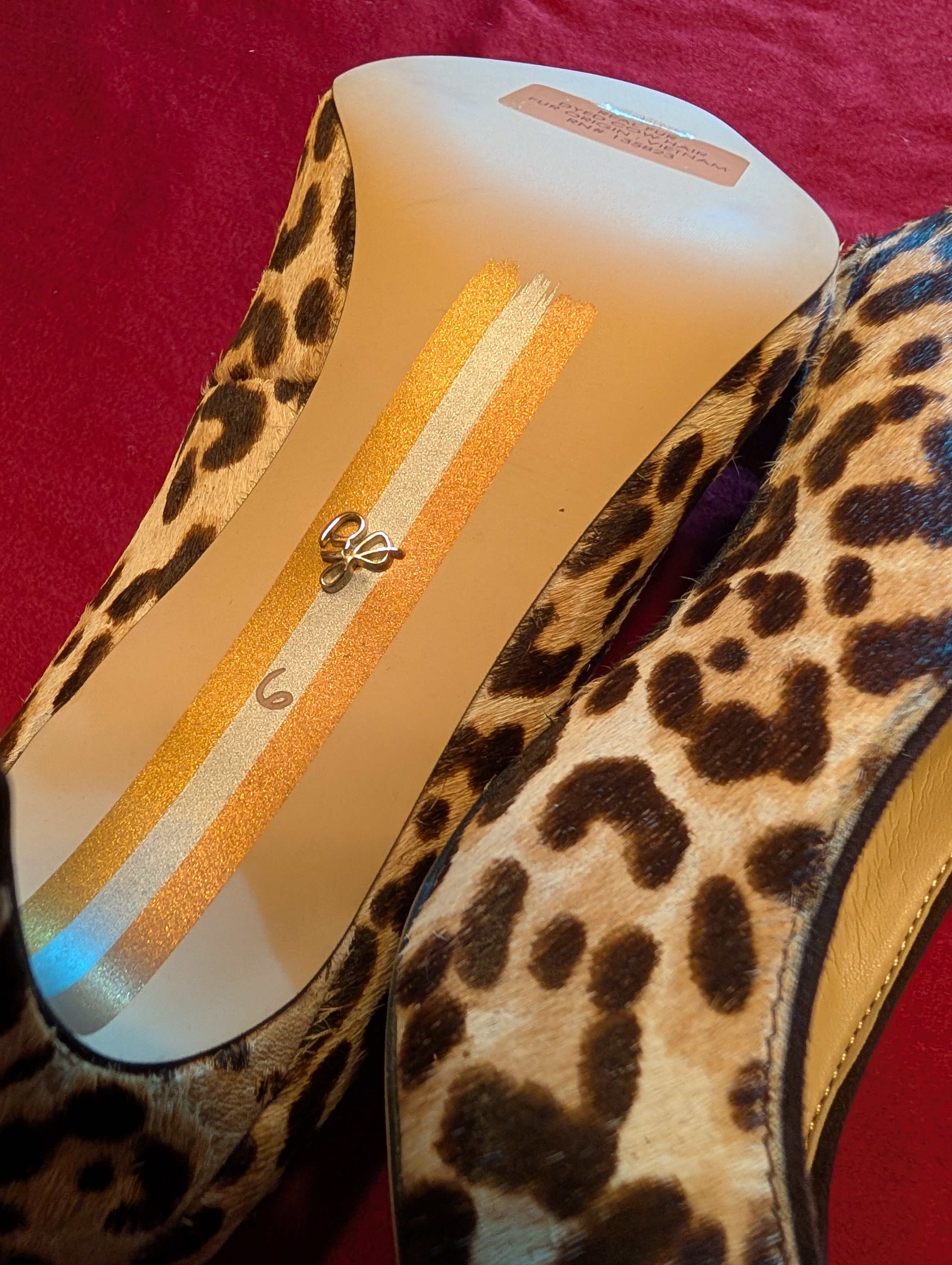 Sam Edelman Elise Dyed Cow Fur Animal Print Leopard Heels size 6