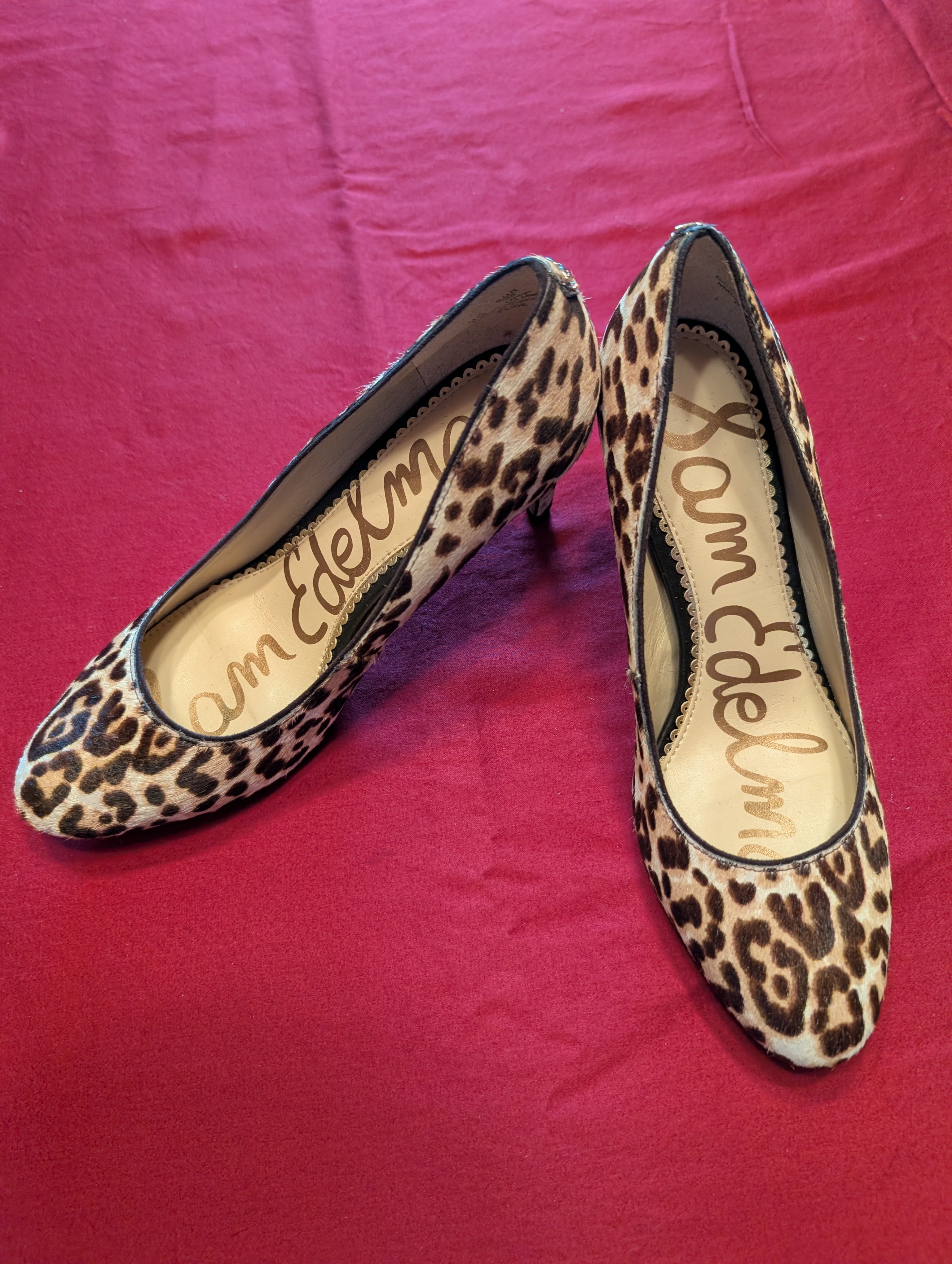 Sam Edelman Elise Dyed Cow Fur Animal Print Leopard Heels size 6