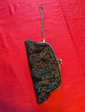 The Limited Chevron Beaded Envelope Clutch Bag Wallet Purse Wristlet in Black